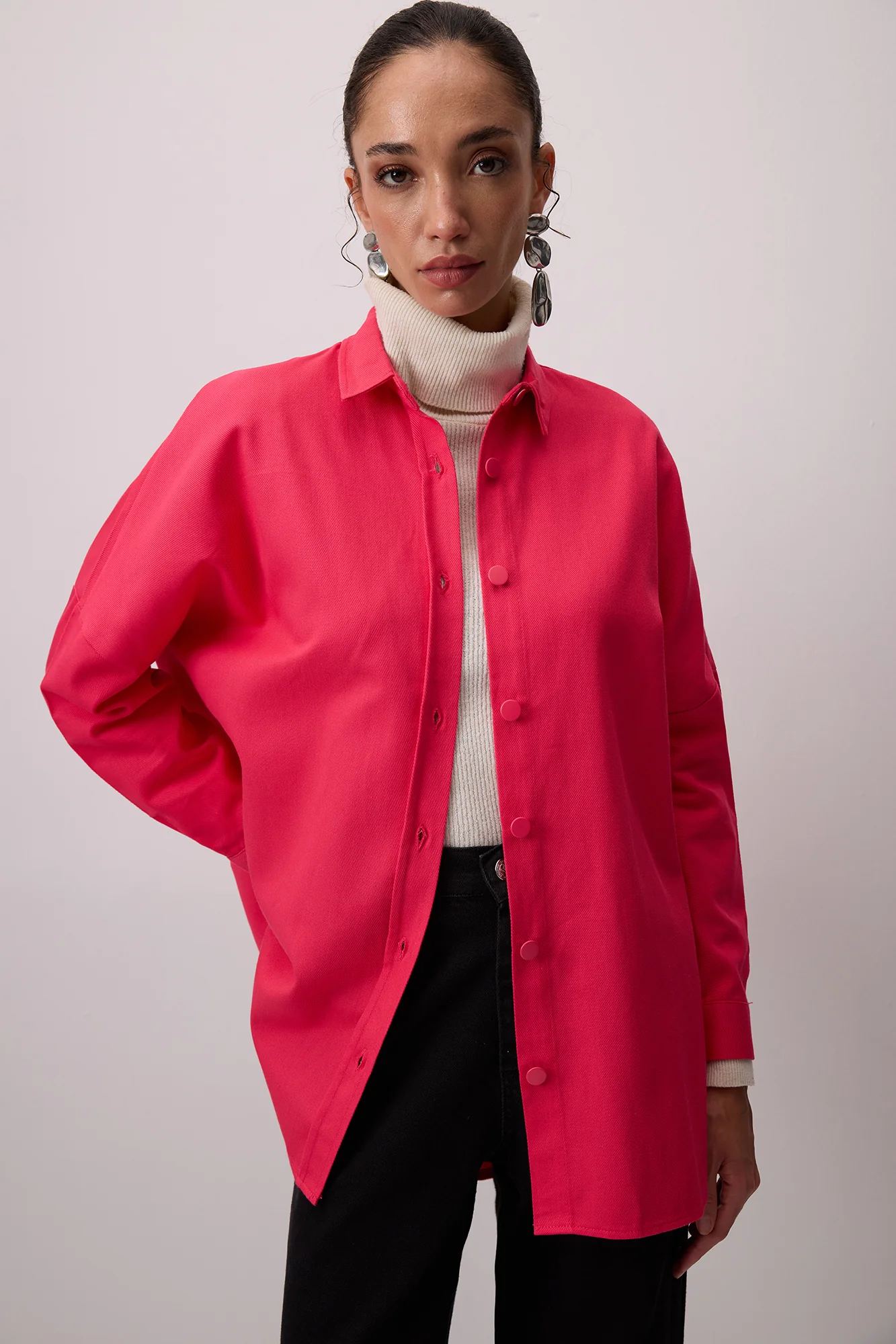 100% COTTON OVERSIZED BASIC SHIRT - Image 3