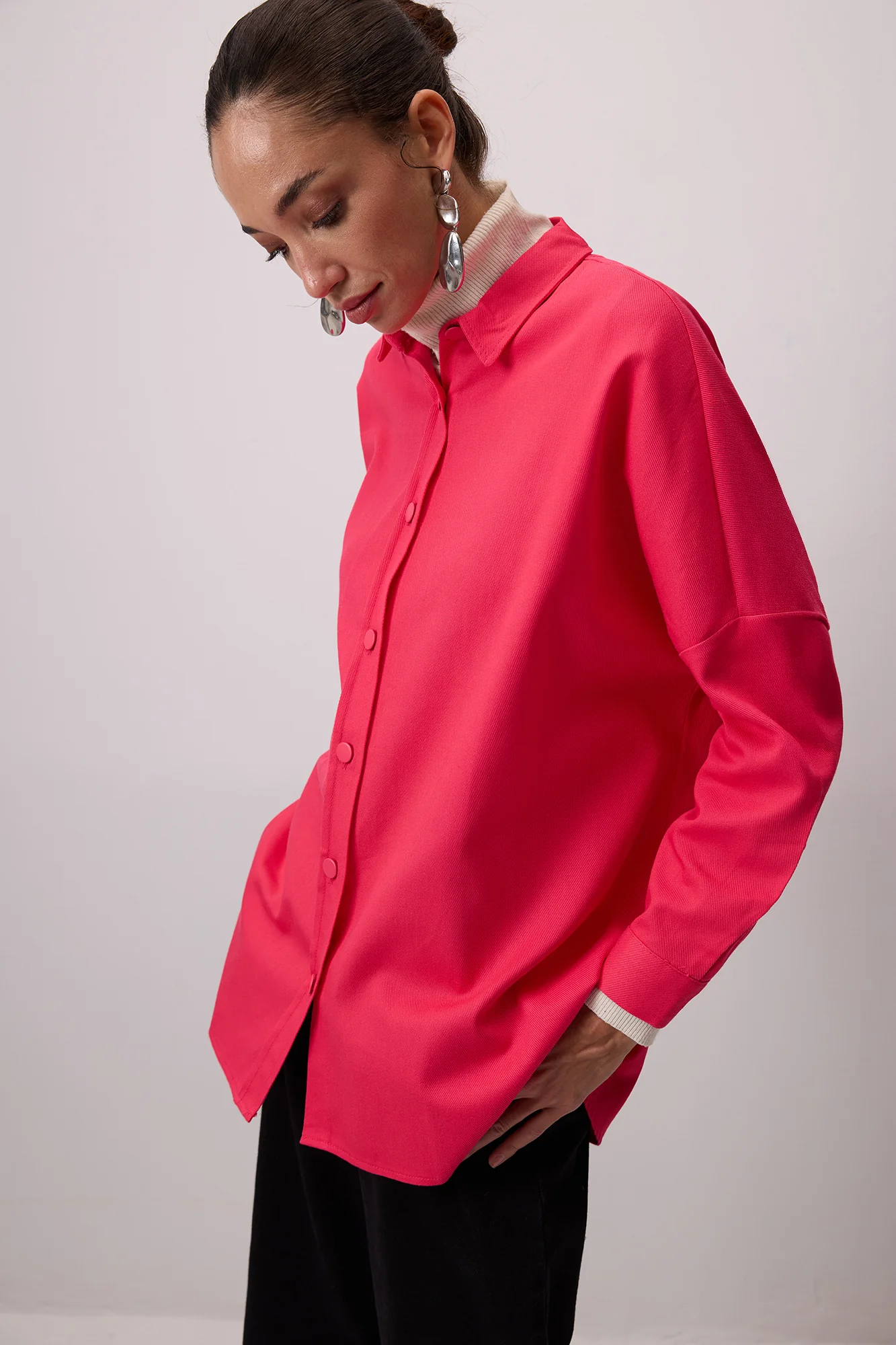 100% COTTON OVERSIZED BASIC SHIRT - Image 4