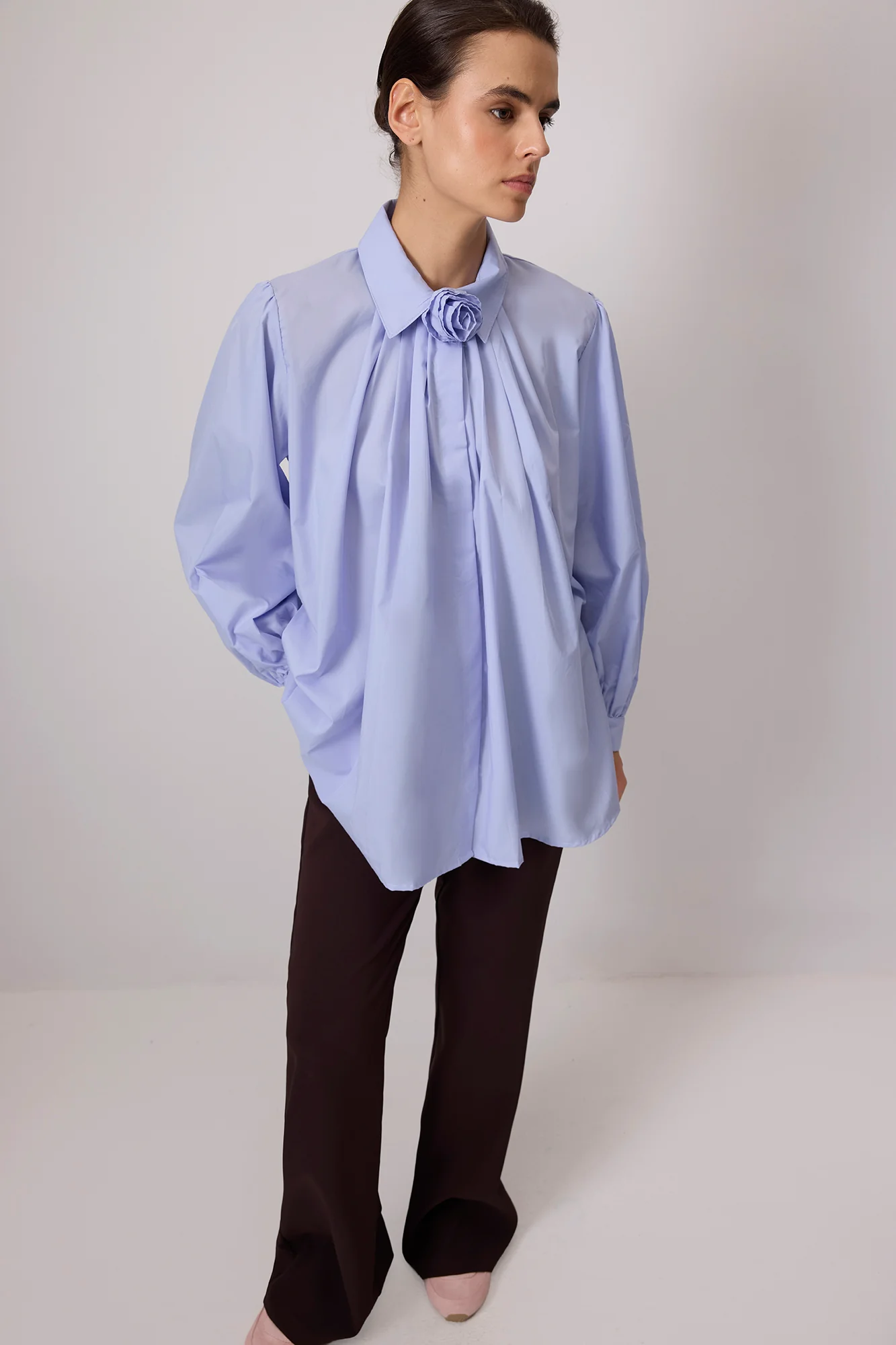 100% COTTON ROSE DETAILED SHIRT - Image 2