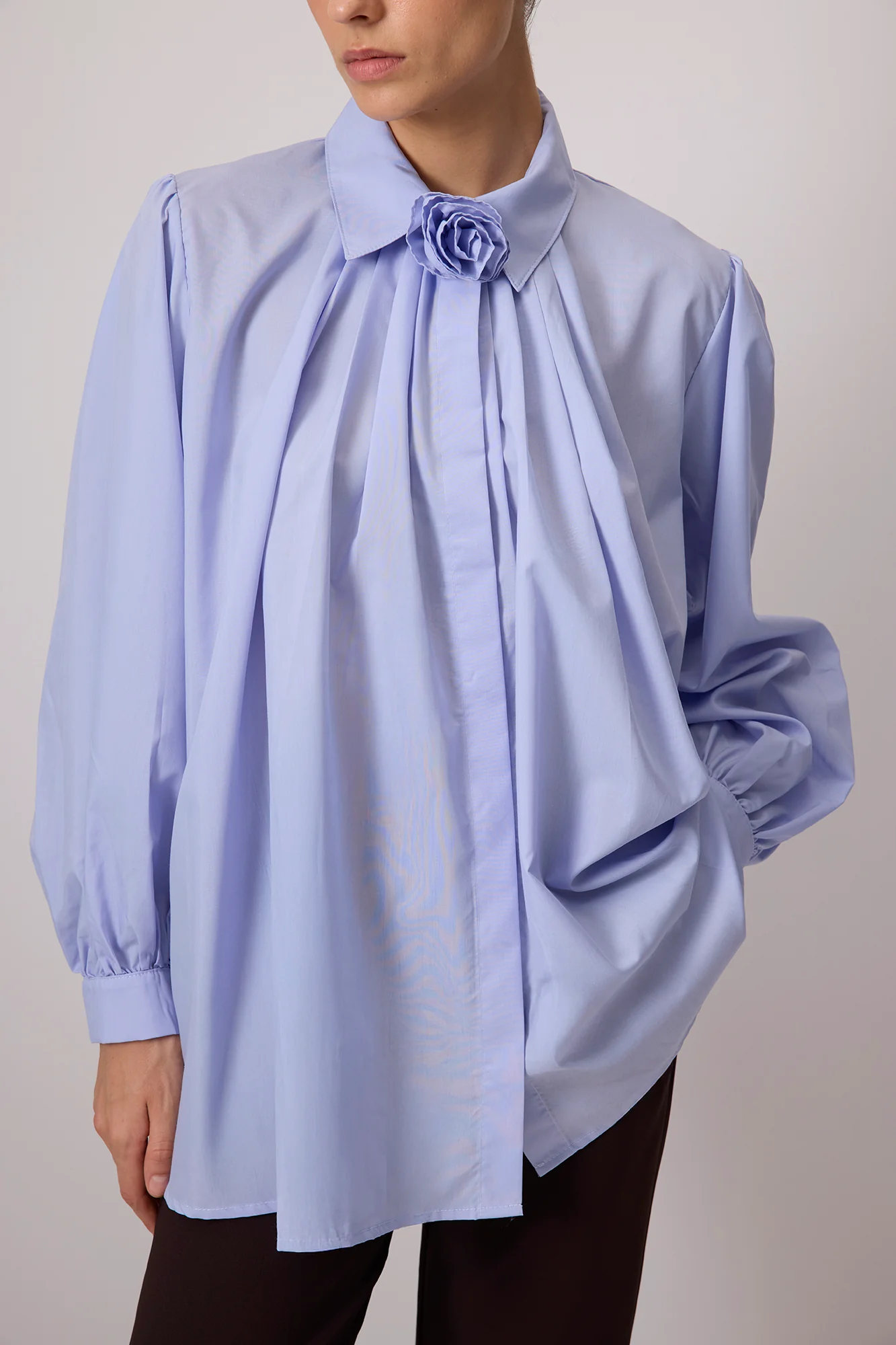 100% COTTON ROSE DETAILED SHIRT - Image 3