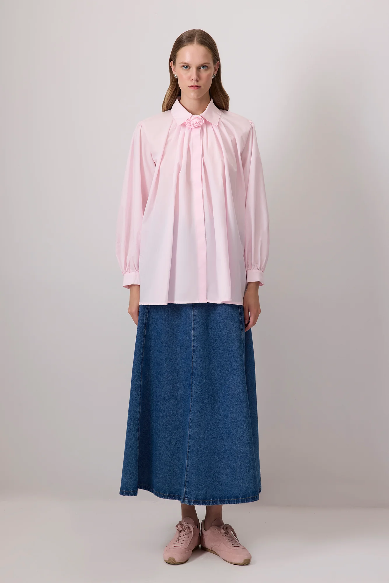 100% COTTON ROSE DETAILED SHIRT - Image 3