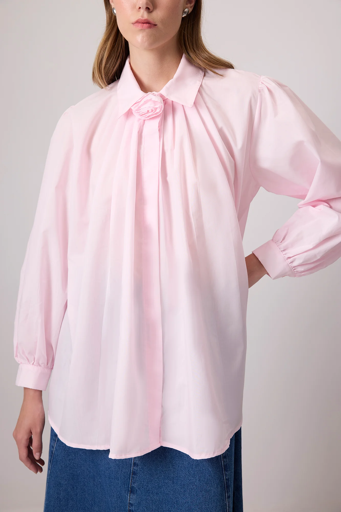 100% COTTON ROSE DETAILED SHIRT - Image 5