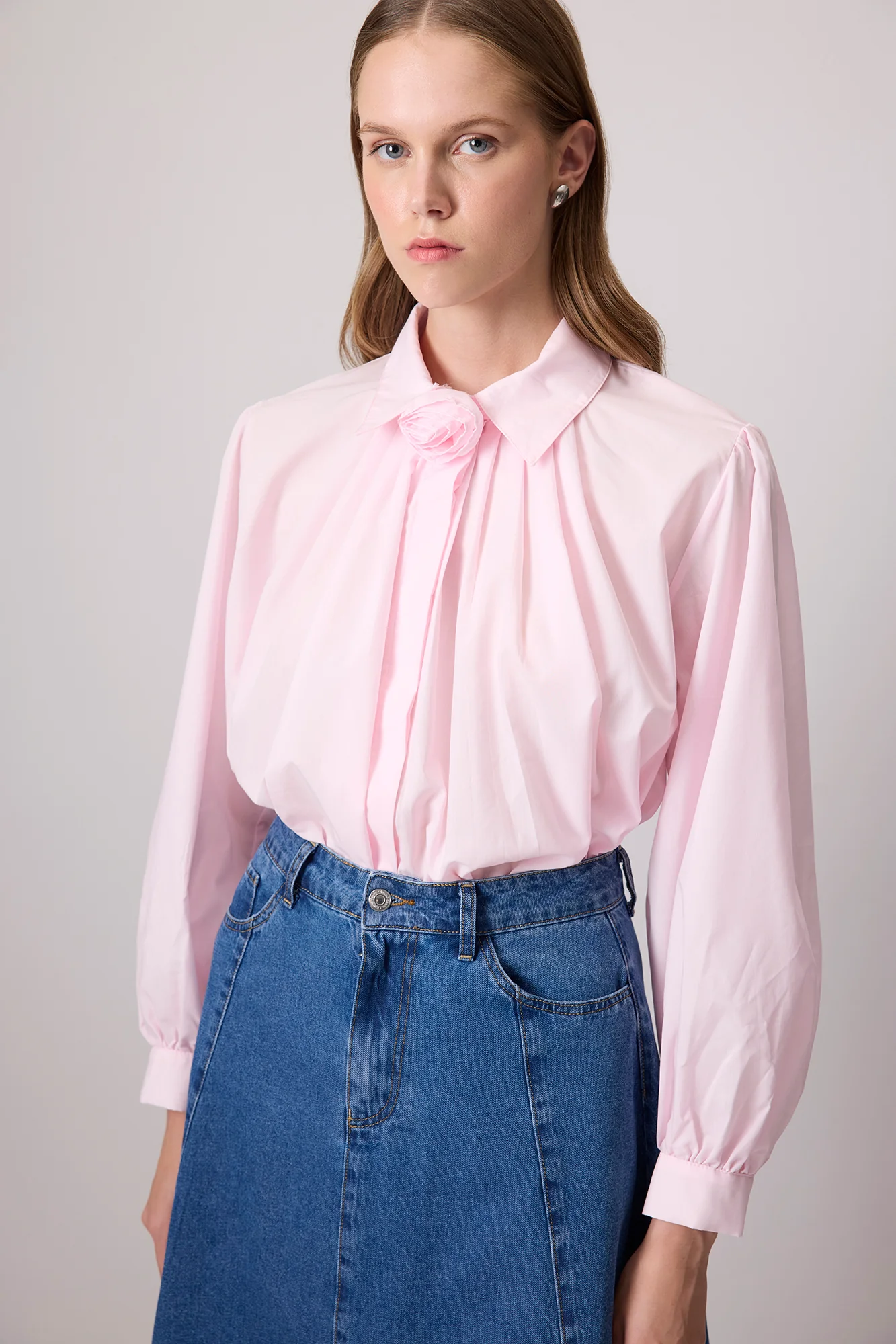 100% COTTON ROSE DETAILED SHIRT - Image 7
