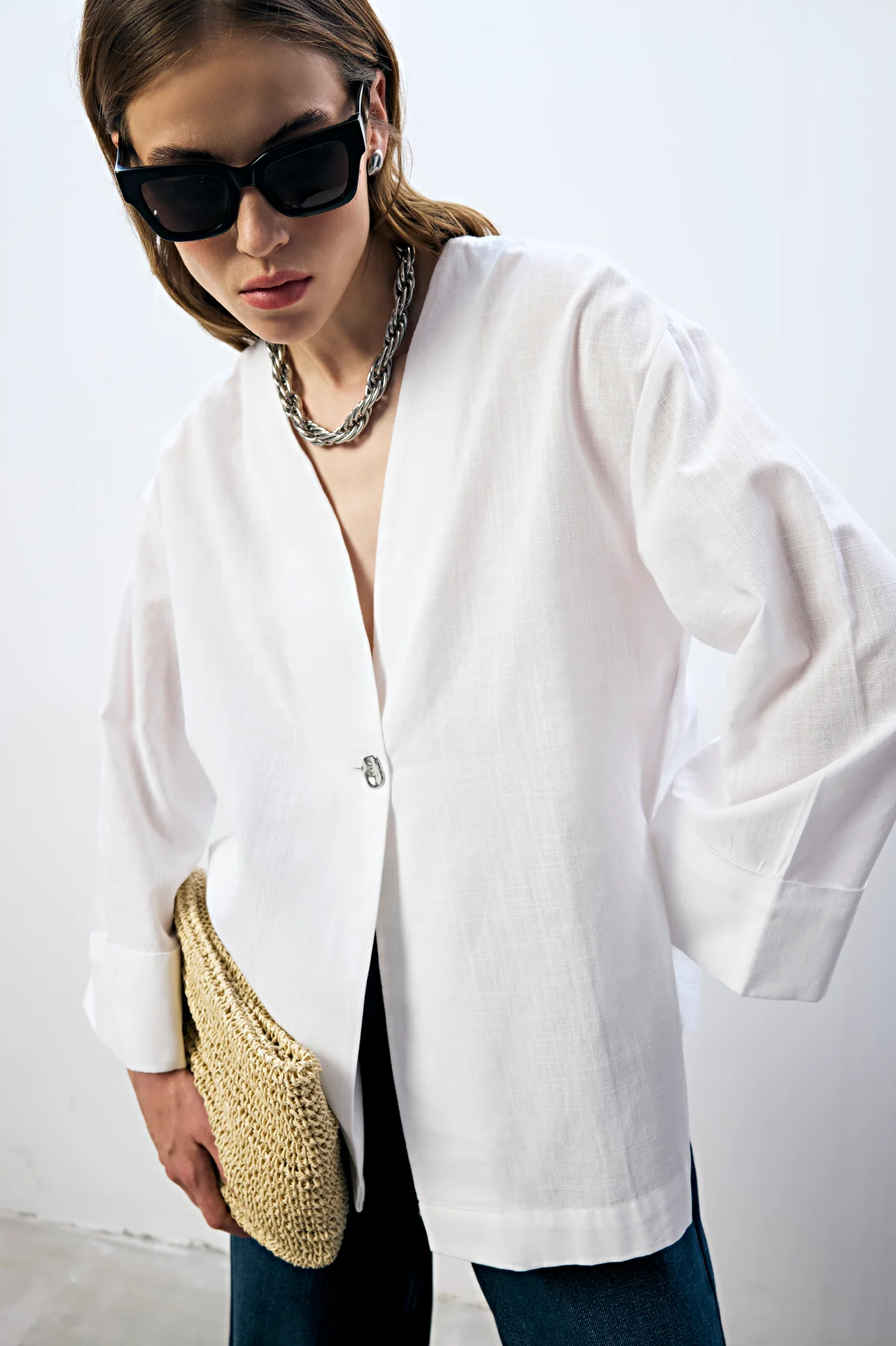 100% COTTON BUTTONED JACKET - Image 2