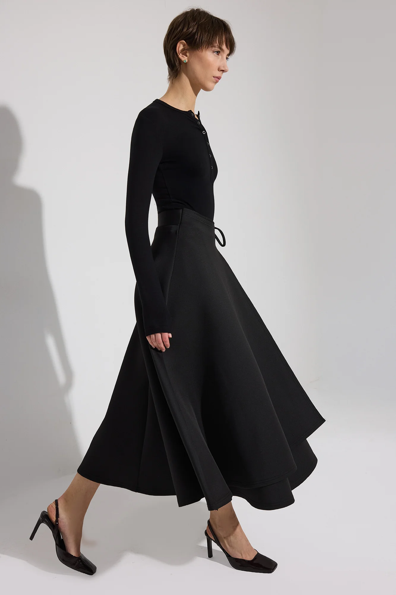 TIE DETAILED SCUBA SKIRT - Image 2