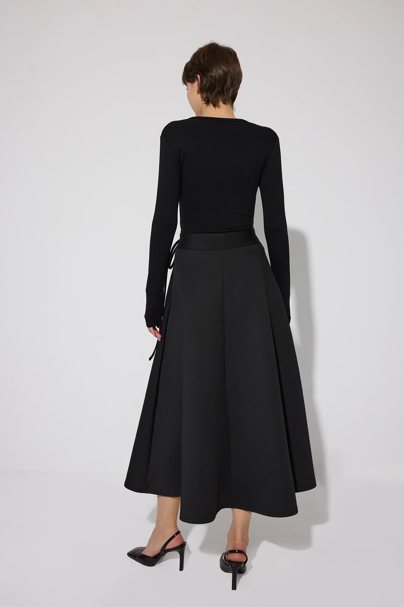 TIE DETAILED SCUBA SKIRT - Image 5
