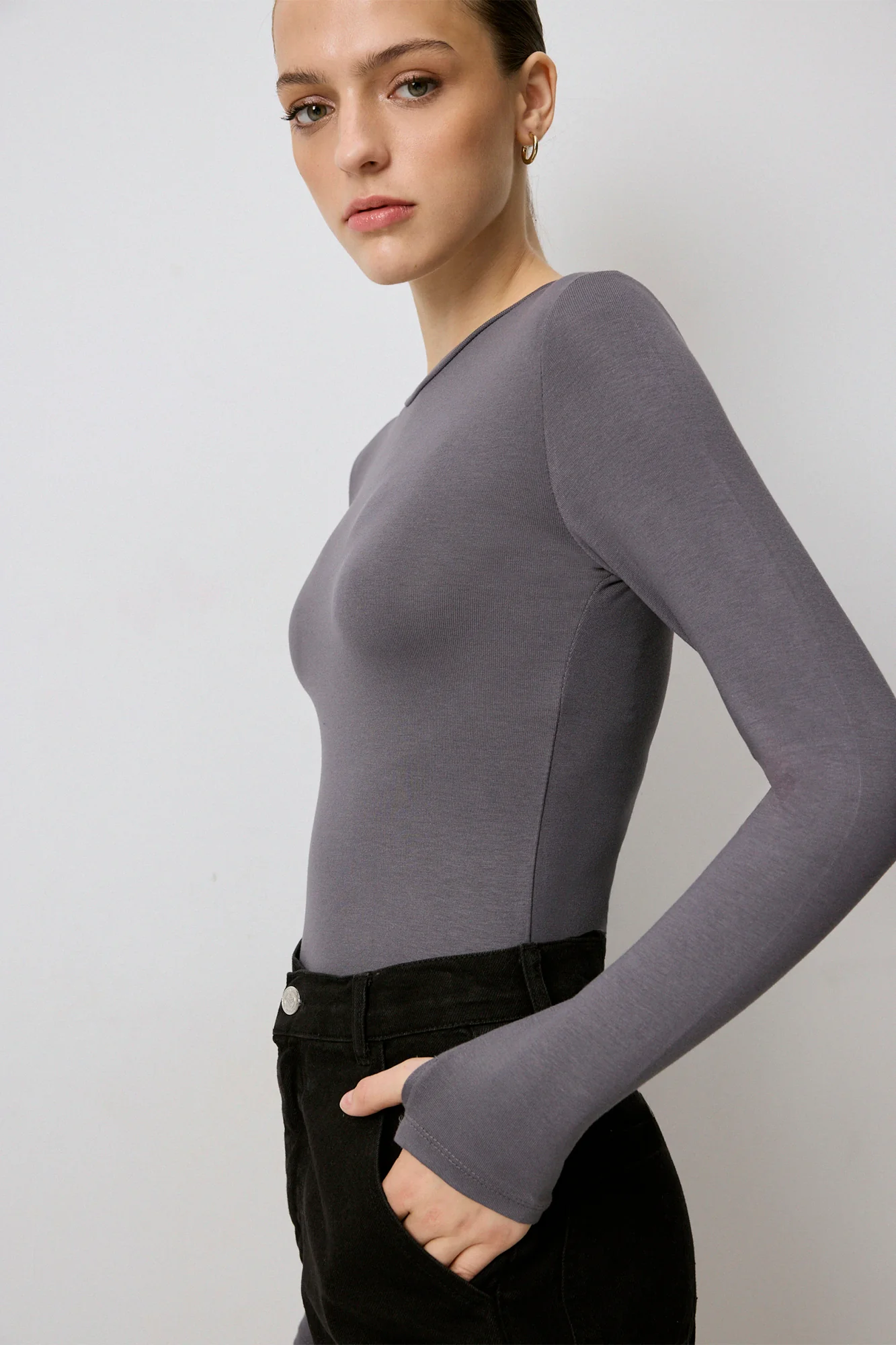 THUMB-FASTENİNG LONG-SLEEVED BODYSUİT - Image 3