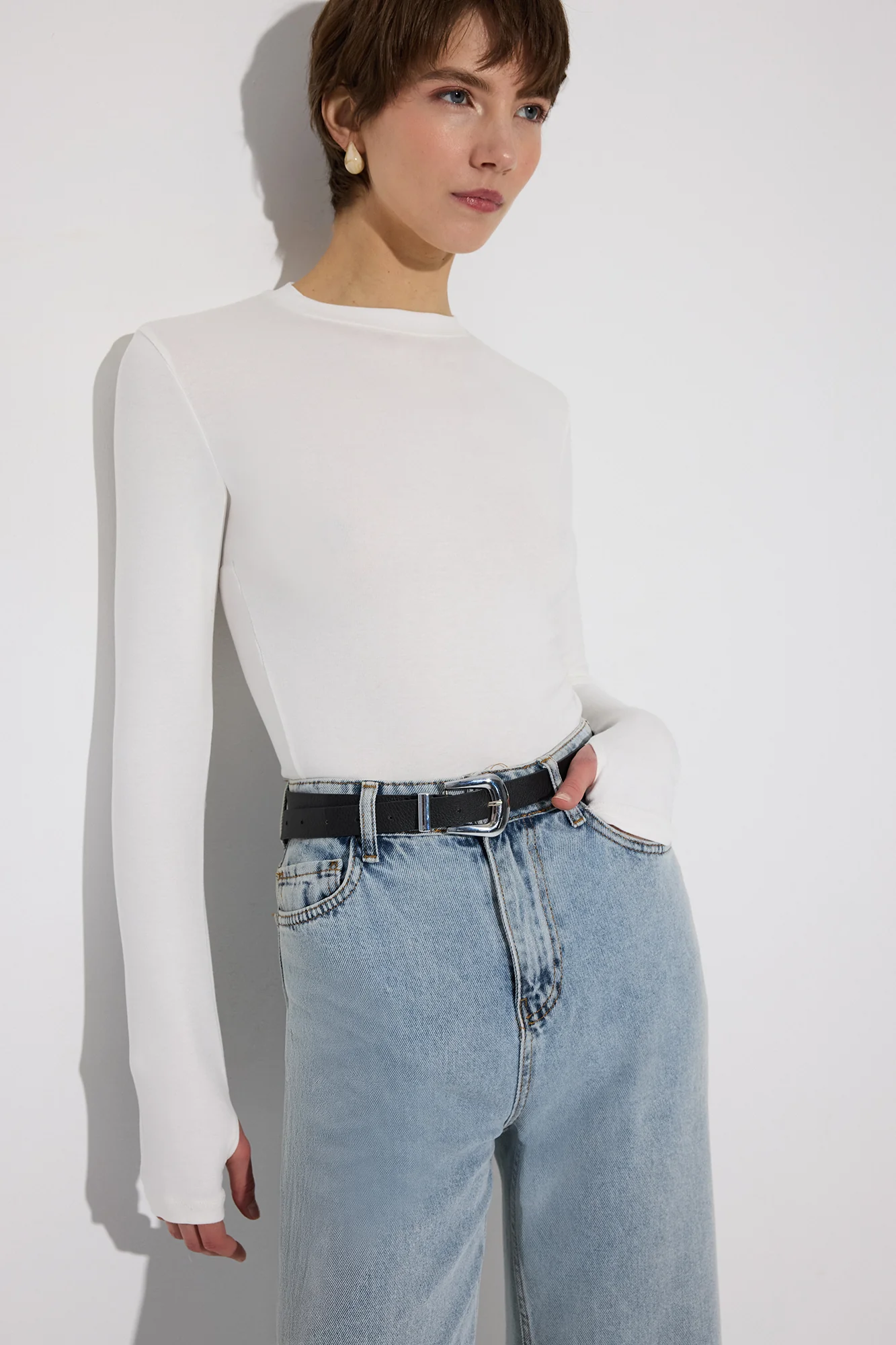 THUMB-FASTENİNG LONG-SLEEVED BODYSUİT - Image 4