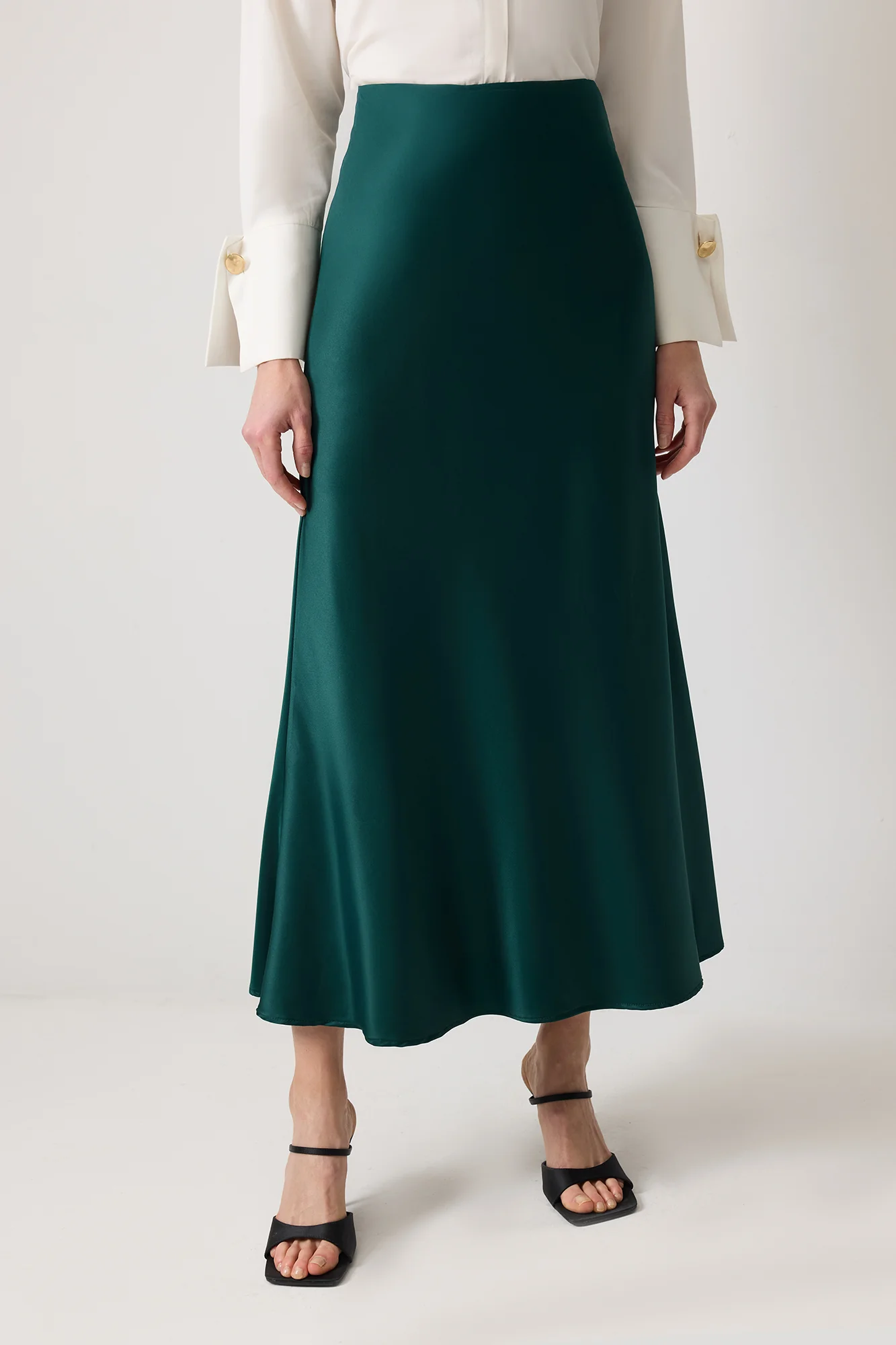 100% COTTON BASIC SATIN SKIRT - Image 3
