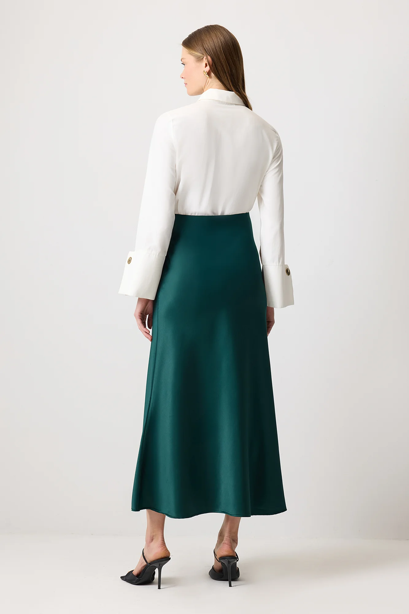 100% COTTON BASIC SATIN SKIRT - Image 4