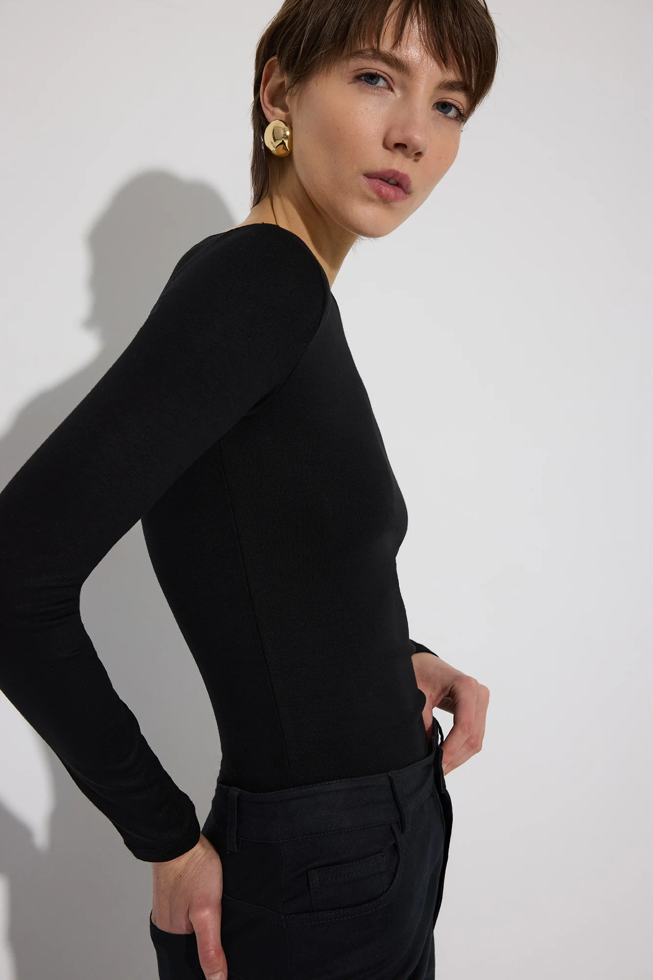 BOAT NECK LONG-SLEEVED BODYSUIT - Image 4