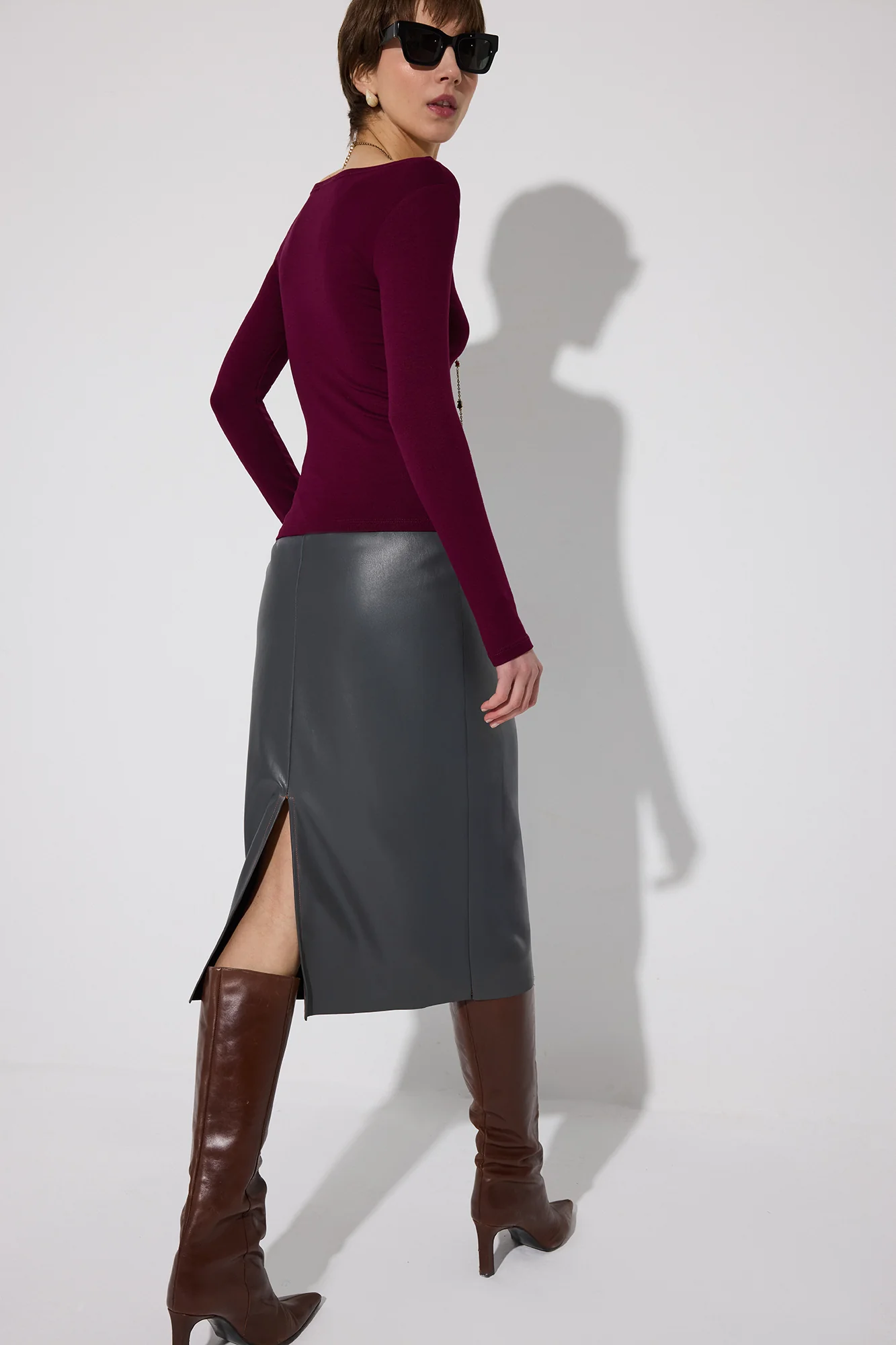 BOAT NECK LONG-SLEEVED BODYSUIT - Image 5