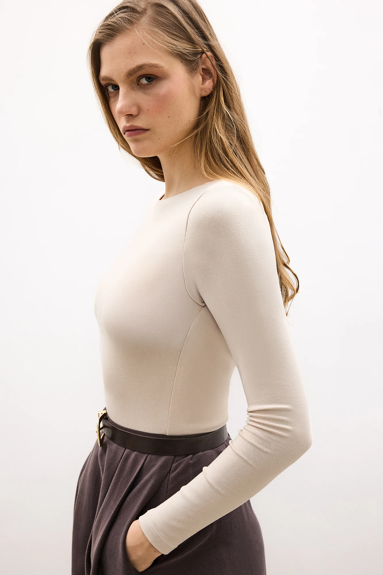BOAT NECK LONG-SLEEVED BODYSUIT - Image 5