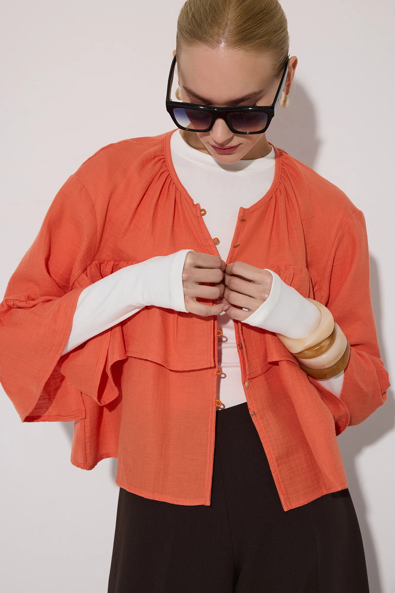 BAT SLEEVE MUSLIN SHIRT - Image 3