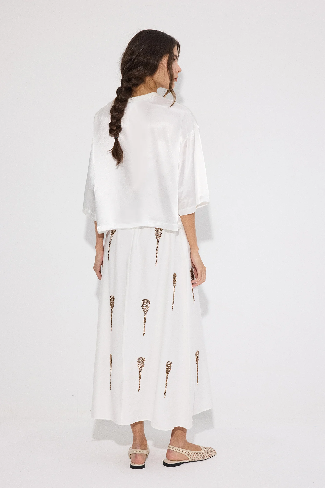 BEADED ELASTICATED WAIST SKIRT - Image 5