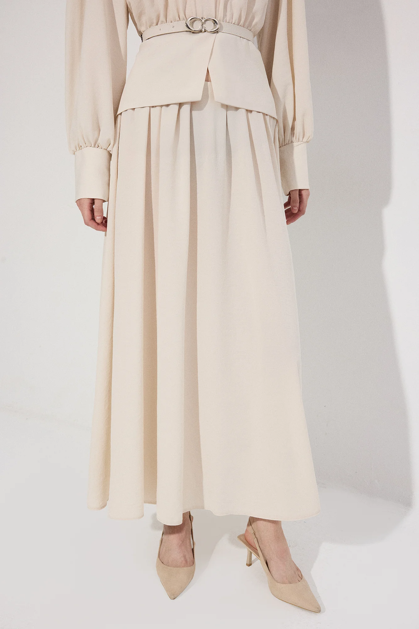 BELT DETAILED TUNIC SKIRT SET - Image 5