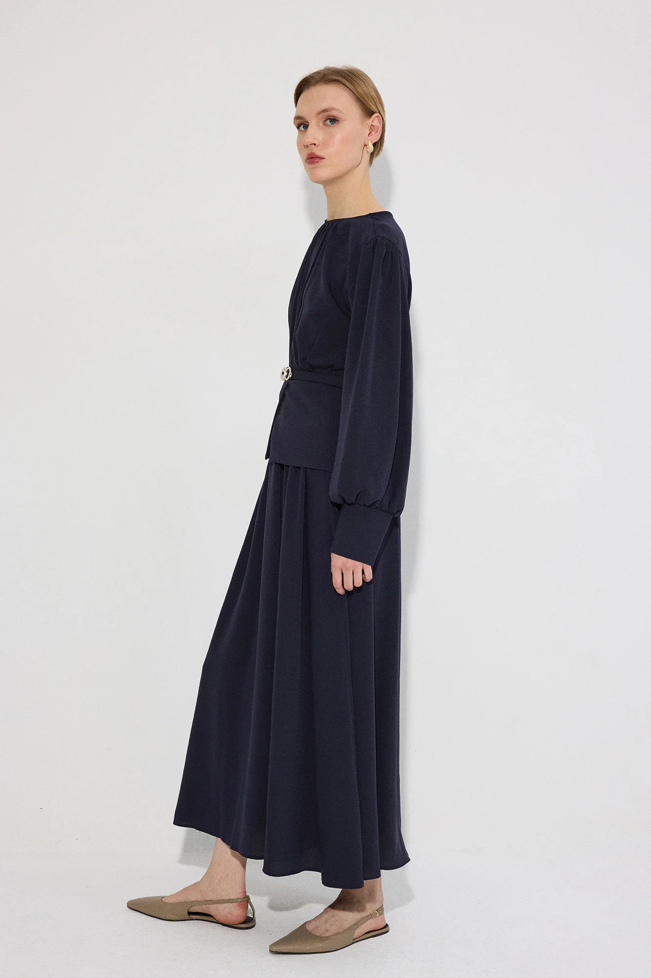 BELT DETAILED TUNIC SKIRT SET - Image 3