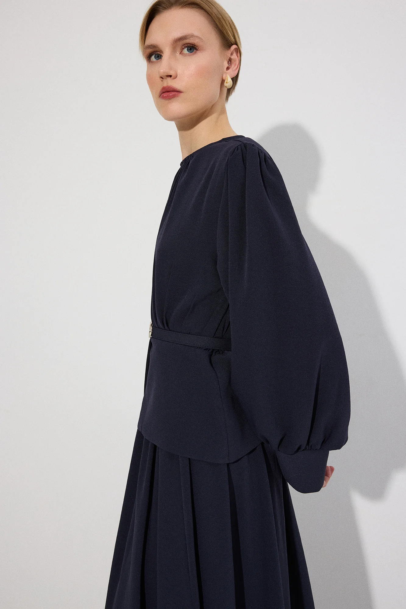 BELT DETAILED TUNIC SKIRT SET - Image 4