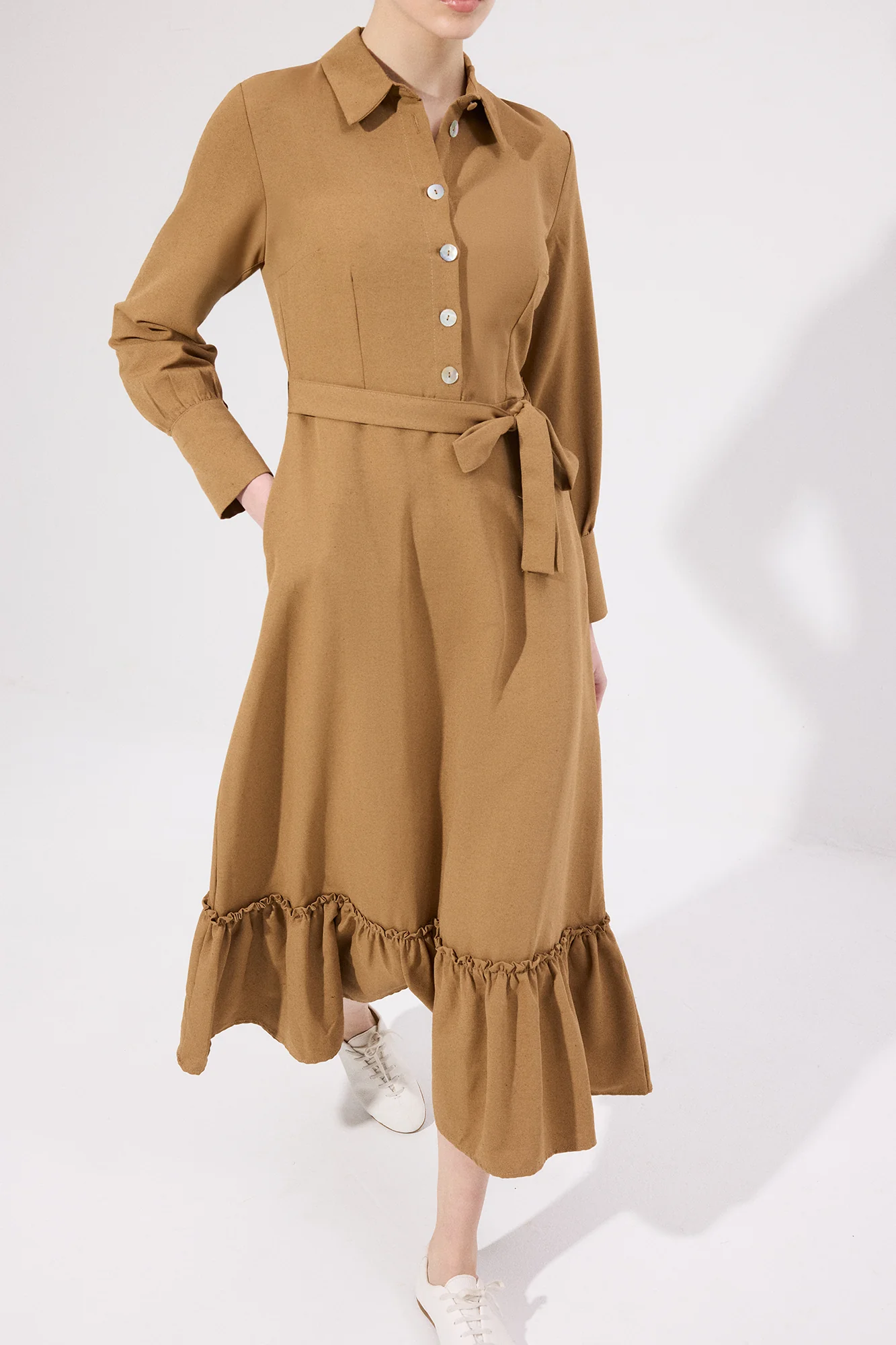 BELTED LINEN DRESS - Image 3