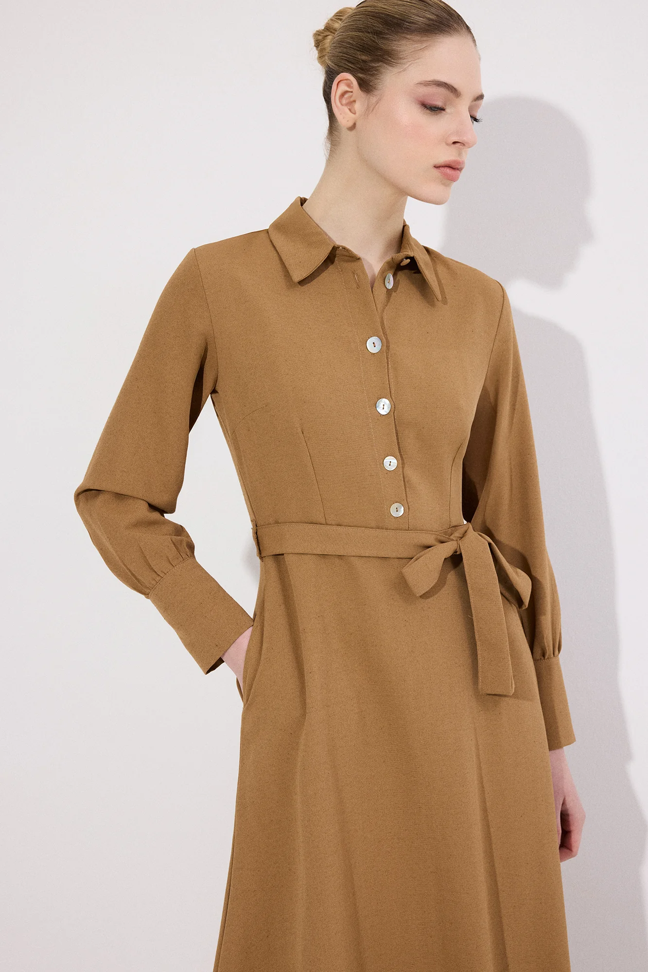BELTED LINEN DRESS - Image 4