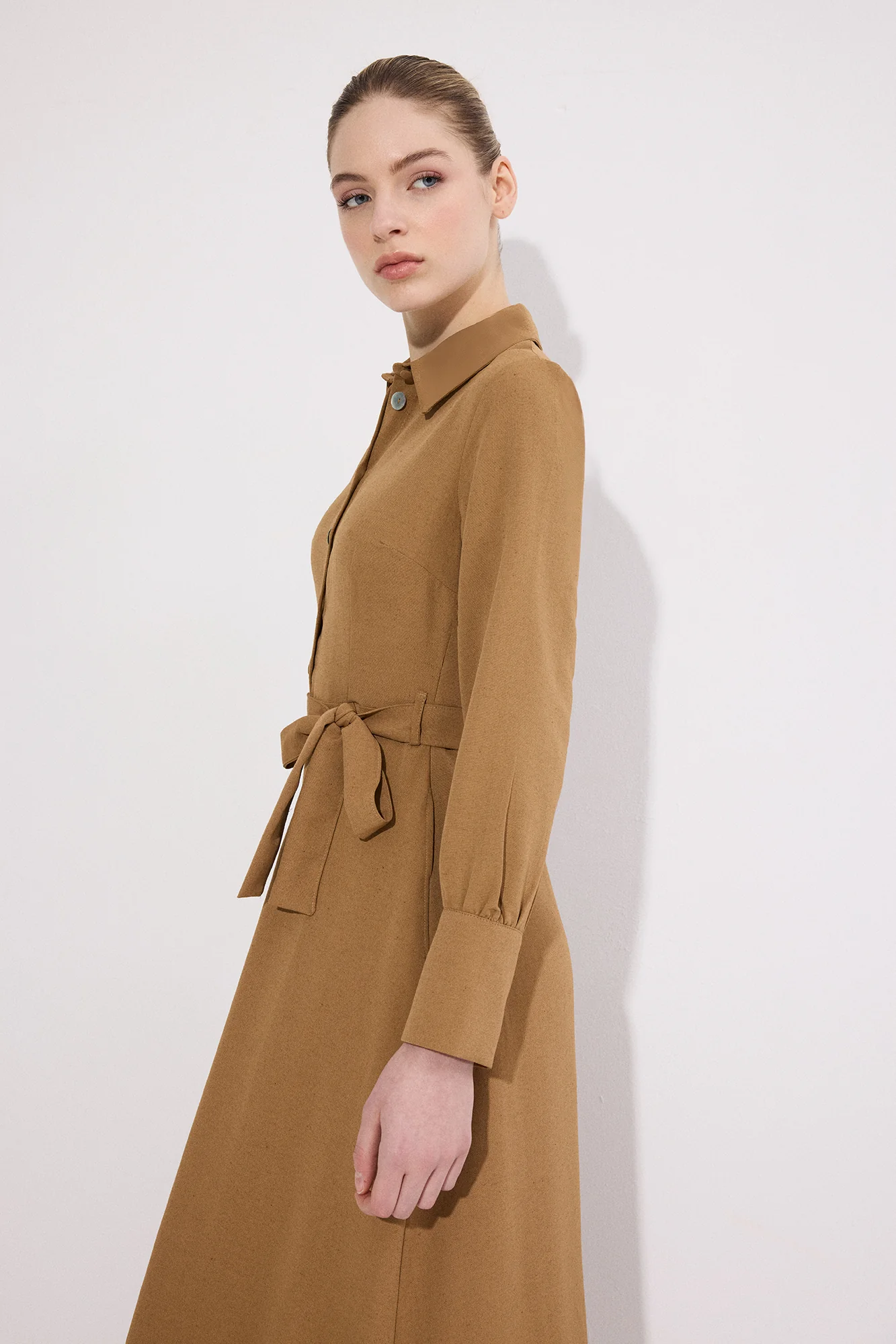 BELTED LINEN DRESS - Image 5