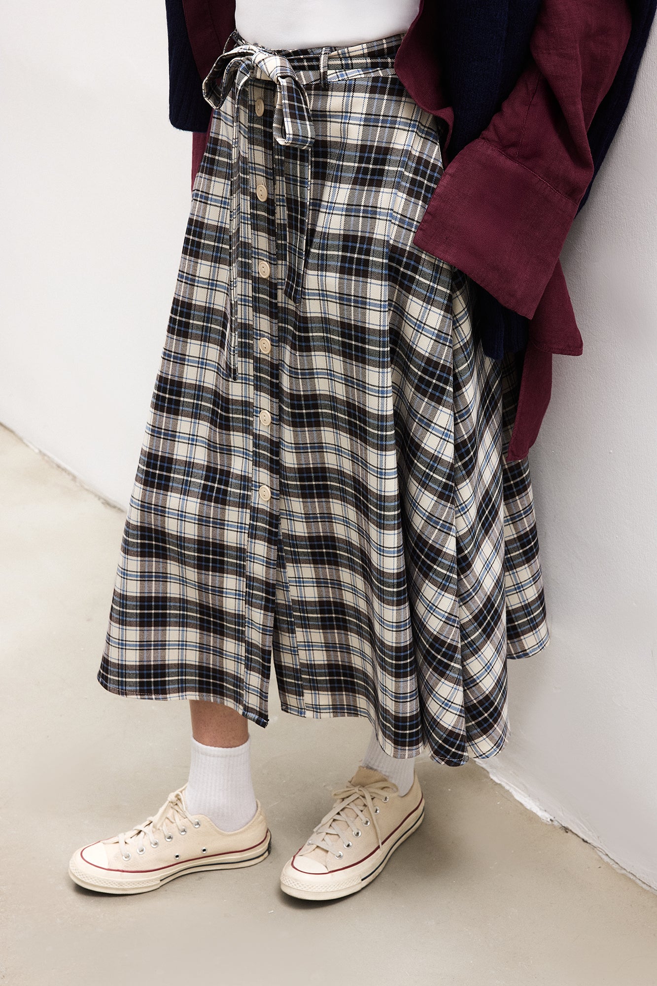 BELTED PLAID SKIRT - Image 3