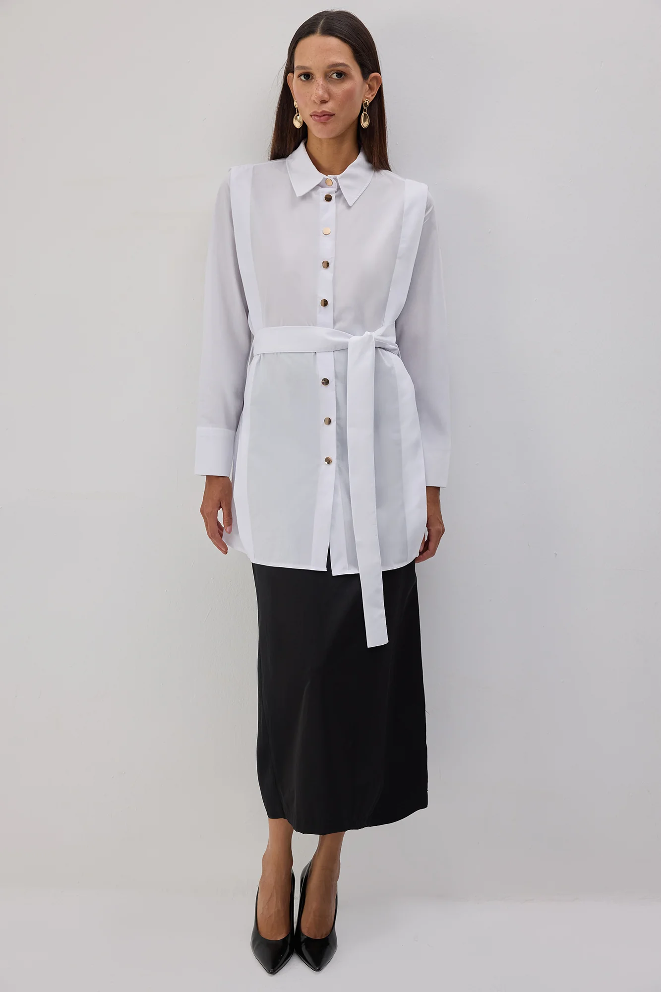 BELTED POPLIN SHIRT - Image 2