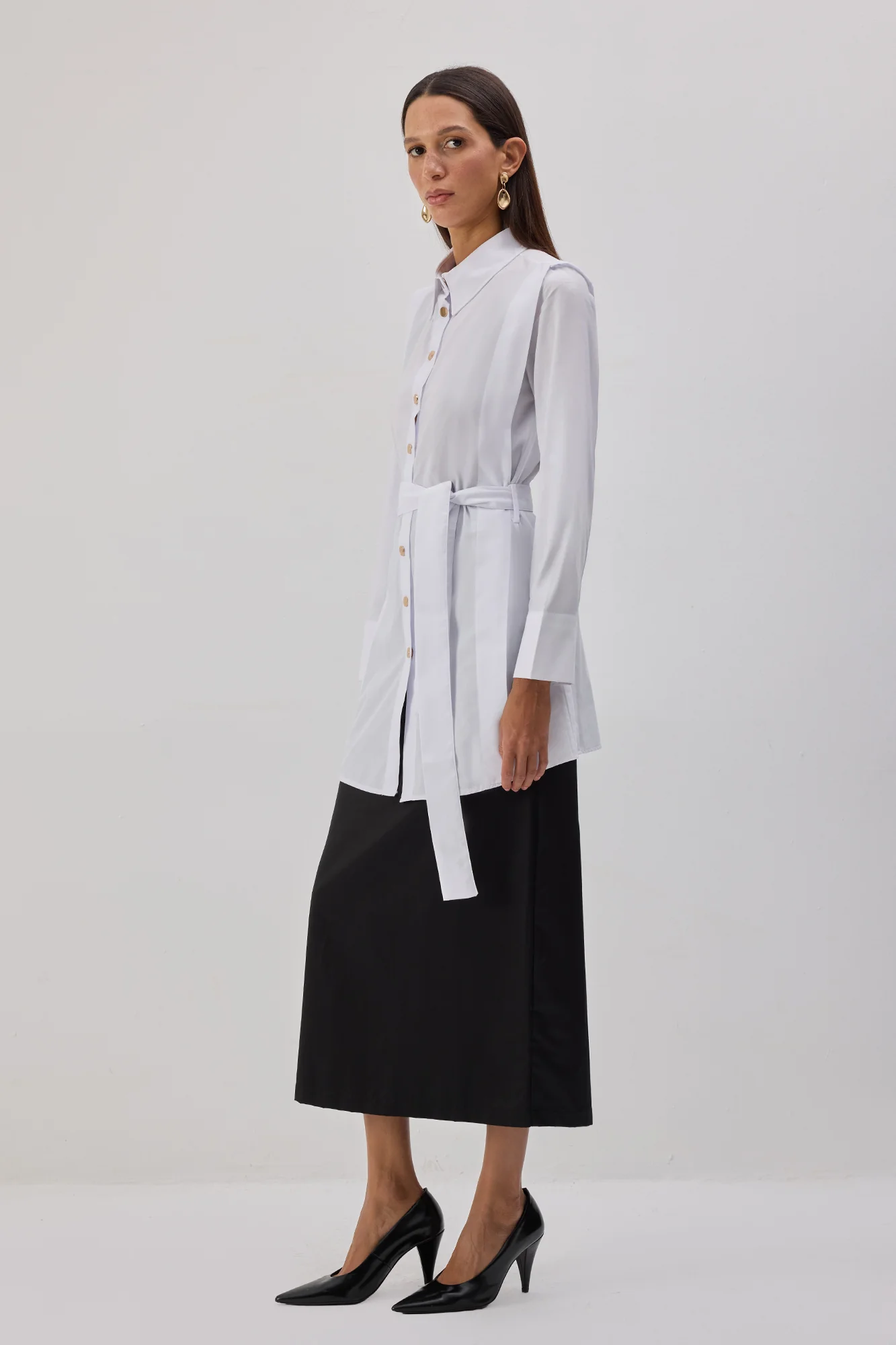 BELTED POPLIN SHIRT - Image 4