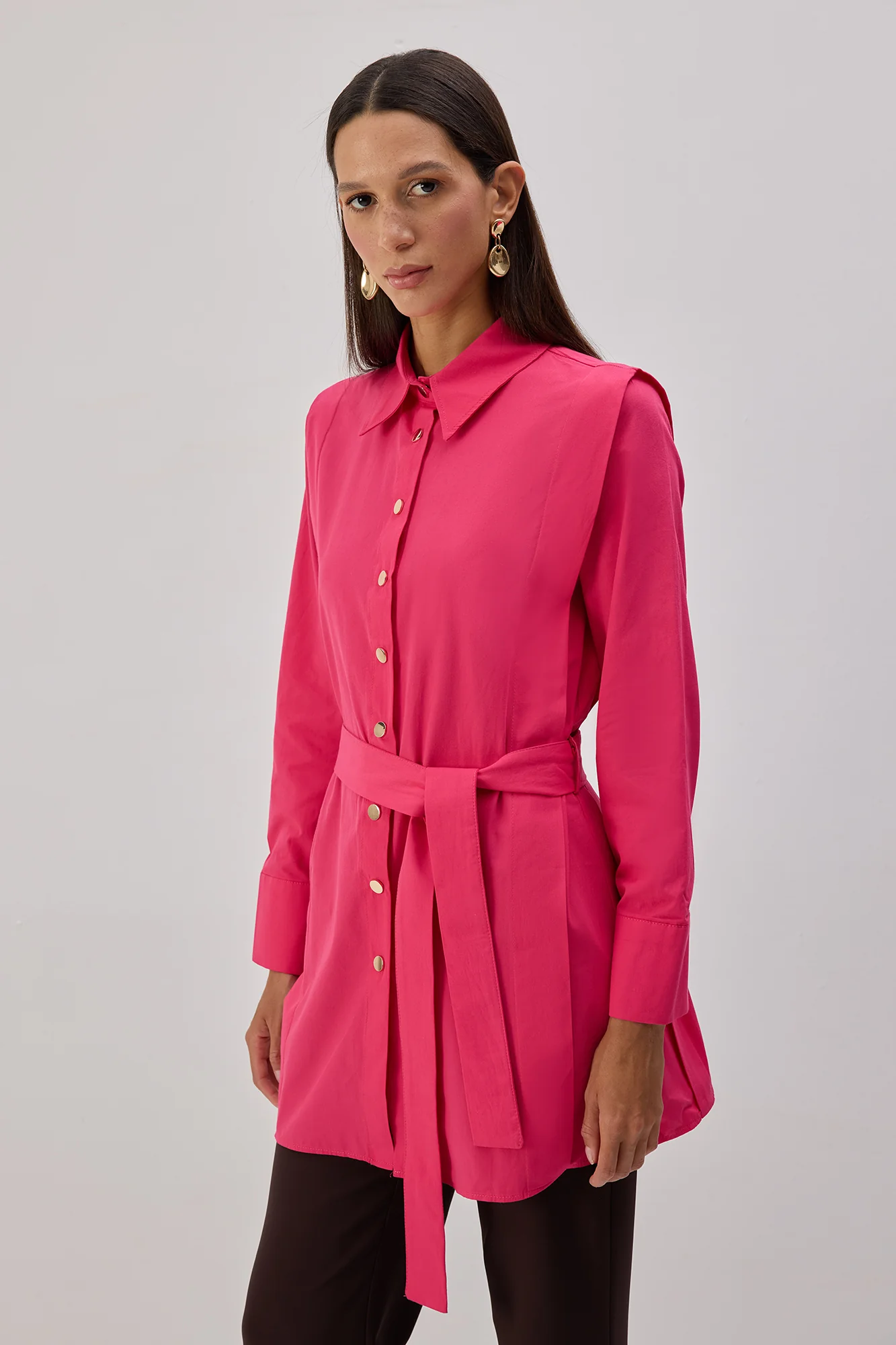 BELTED POPLIN SHIRT - Image 2