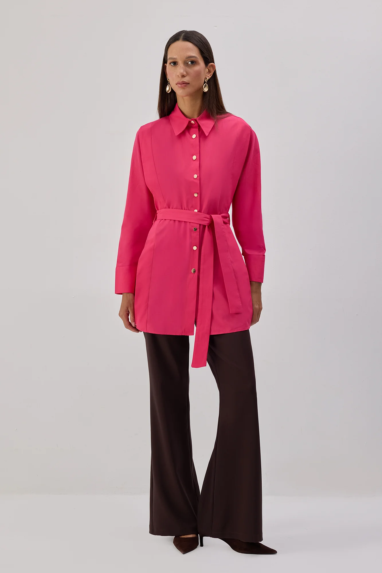 BELTED POPLIN SHIRT - Image 3