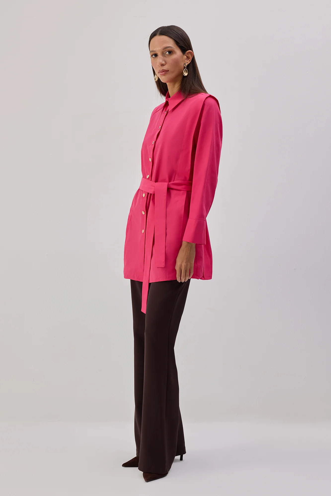 BELTED POPLIN SHIRT - Image 4