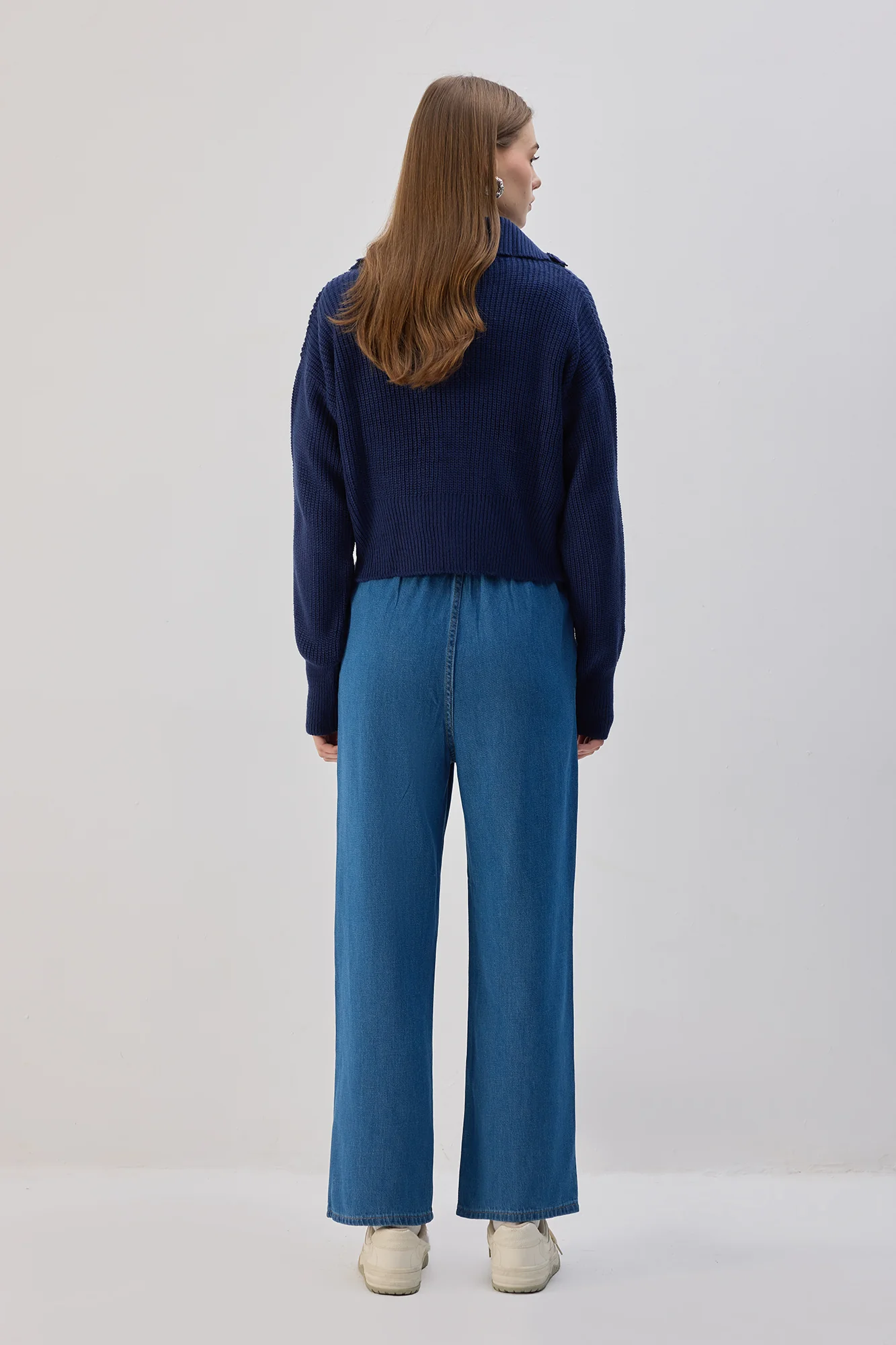 BELTED WAIST DENIM TROUSERS - Image 8