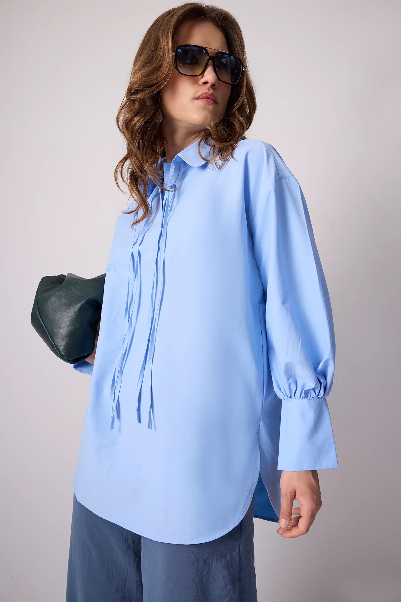 100% COTTON BINDING SHIRT COLLAR TUNIC - Image 4