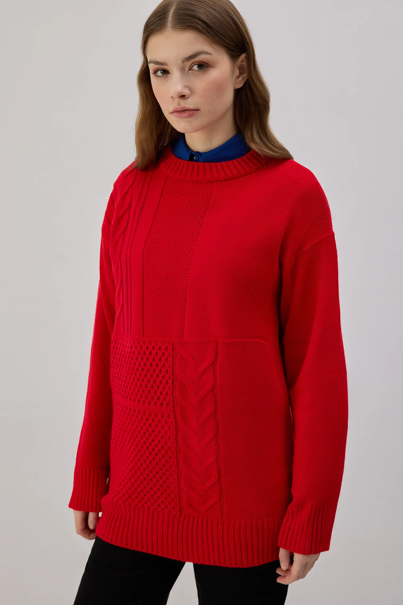 PATTERNED OVERSIZE KNITTED SWEATER - Image 3
