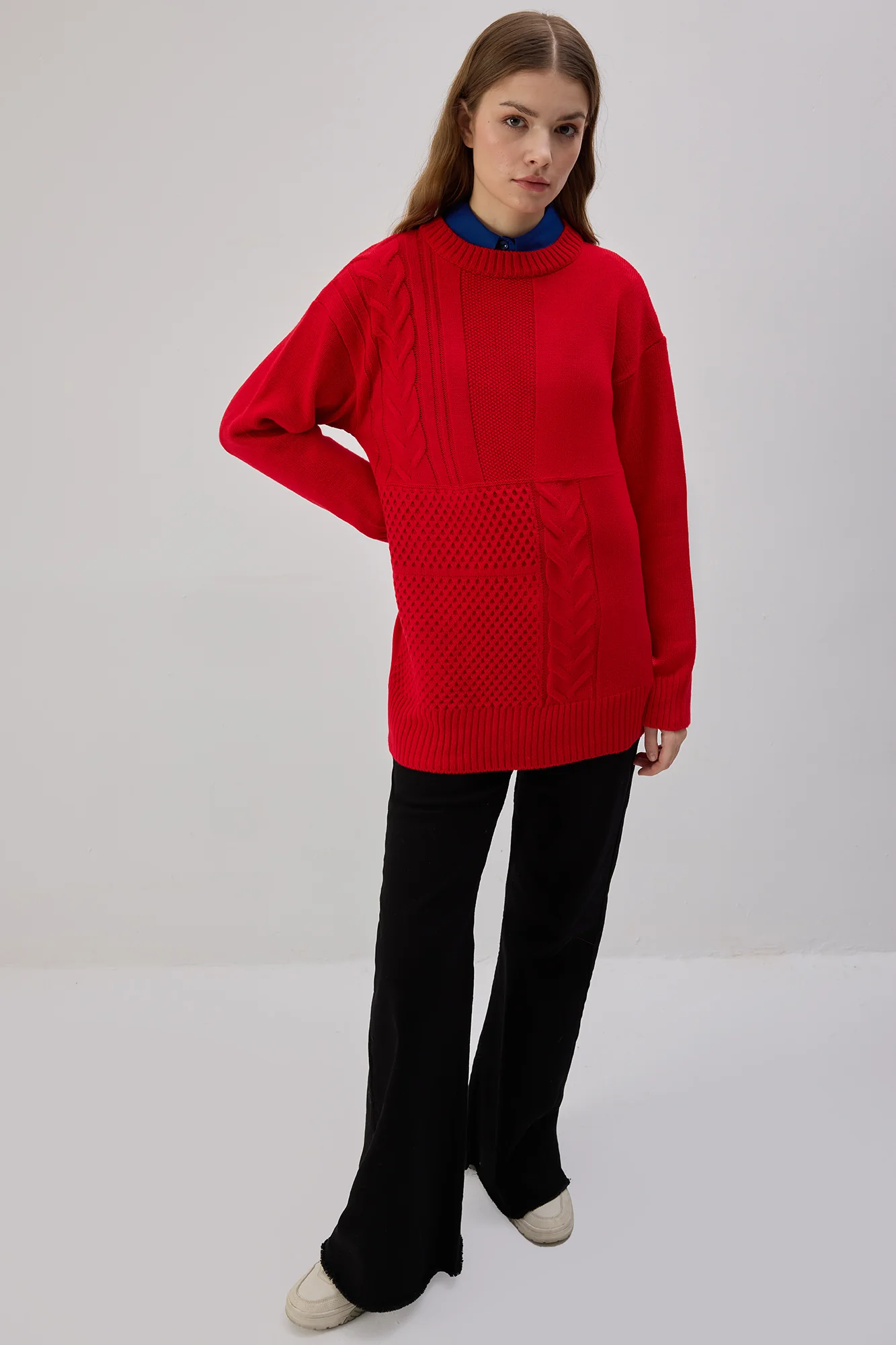 PATTERNED OVERSIZE KNITTED SWEATER - Image 4