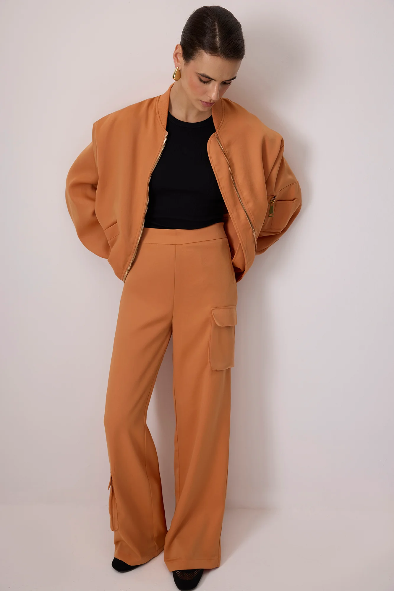 WIDE LEG SATIN TROUSERS - Image 3