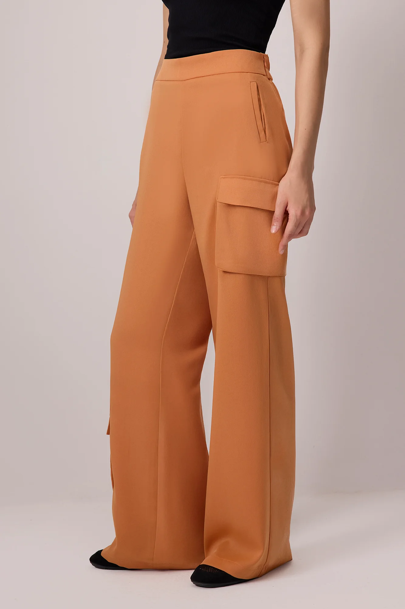 WIDE LEG SATIN TROUSERS - Image 5