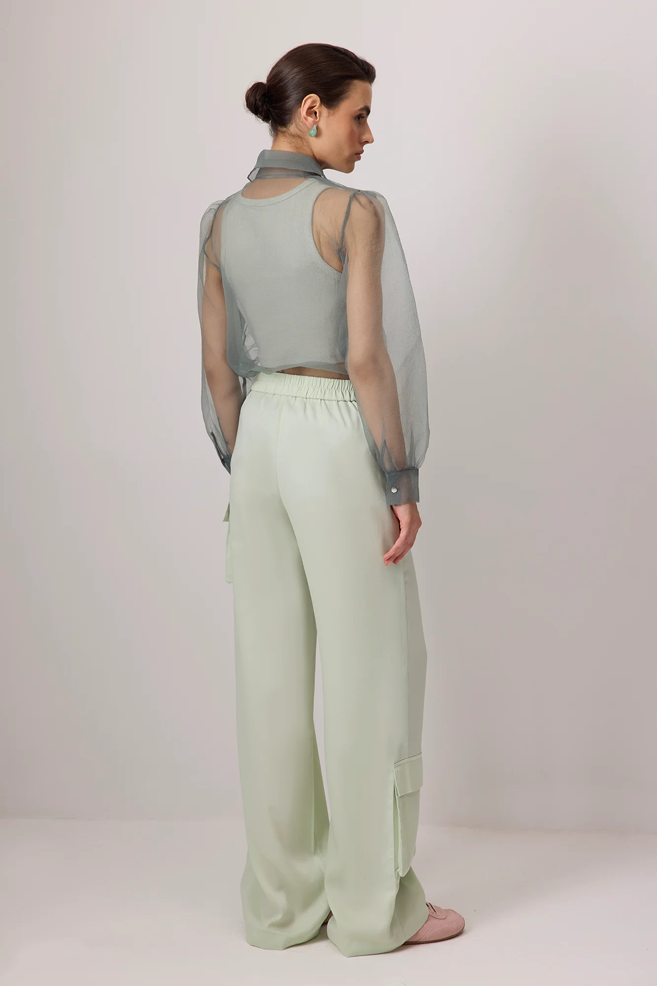 WIDE LEG SATIN TROUSERS - Image 6