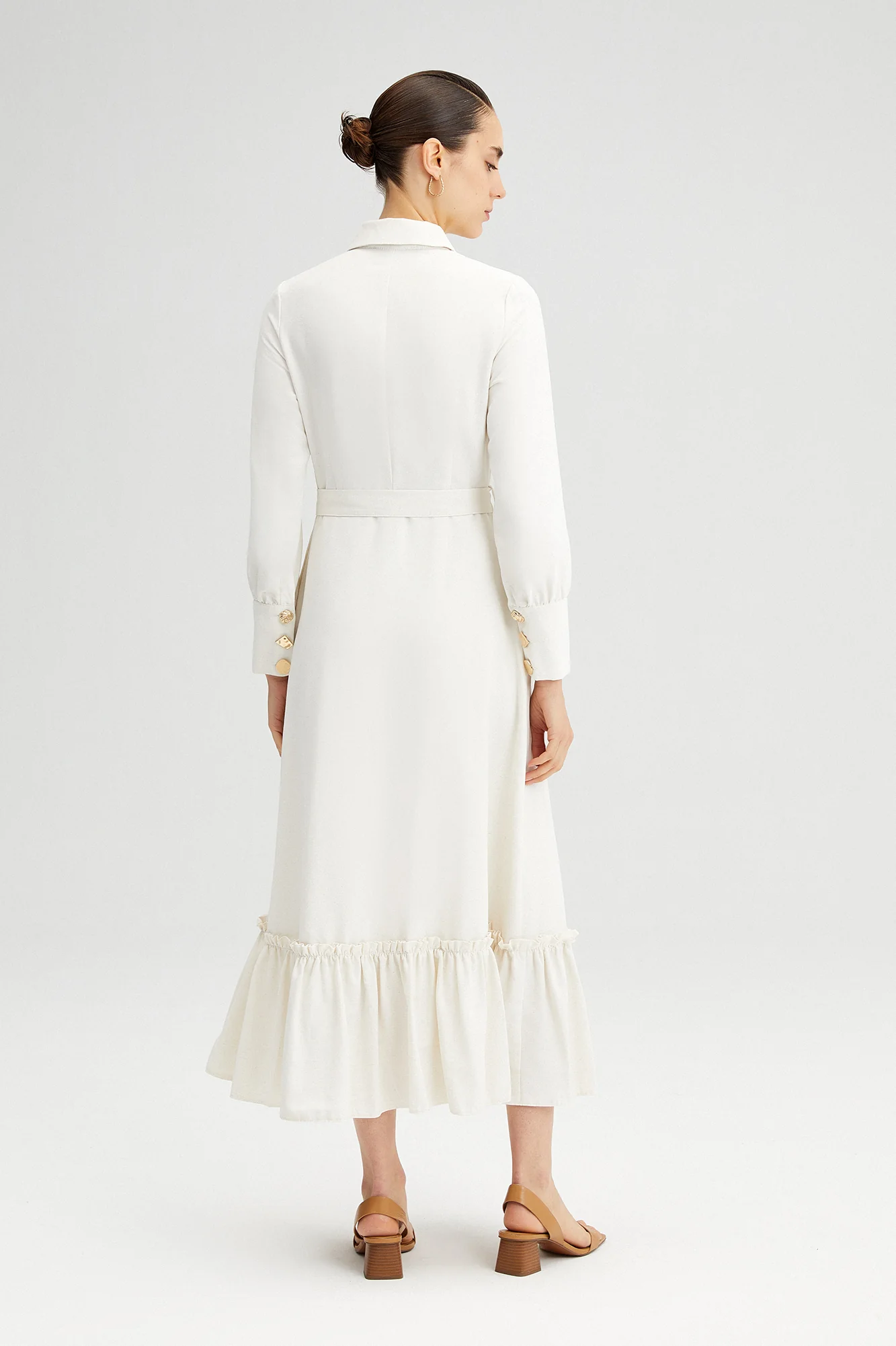 BUTTON DETAILED LONG DRESS - Image 5