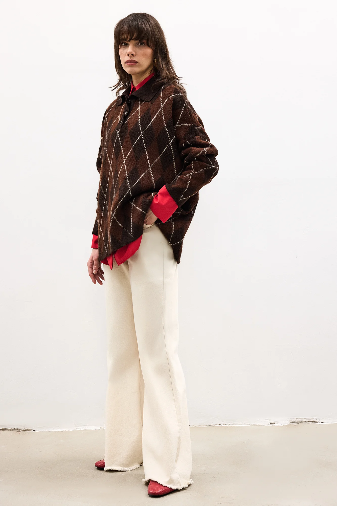 BUTTONED KNIT SWEATER - Image 3