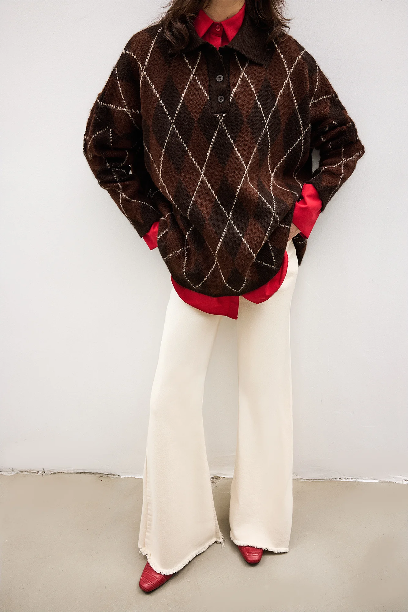 BUTTONED KNIT SWEATER - Image 4