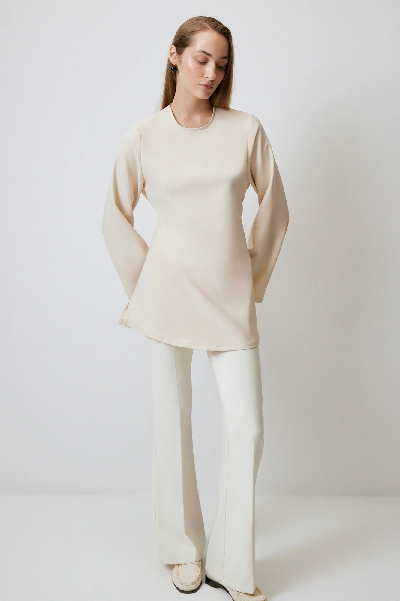 CROSS TIE DETAILED CREPE BLOUSE - Image 2