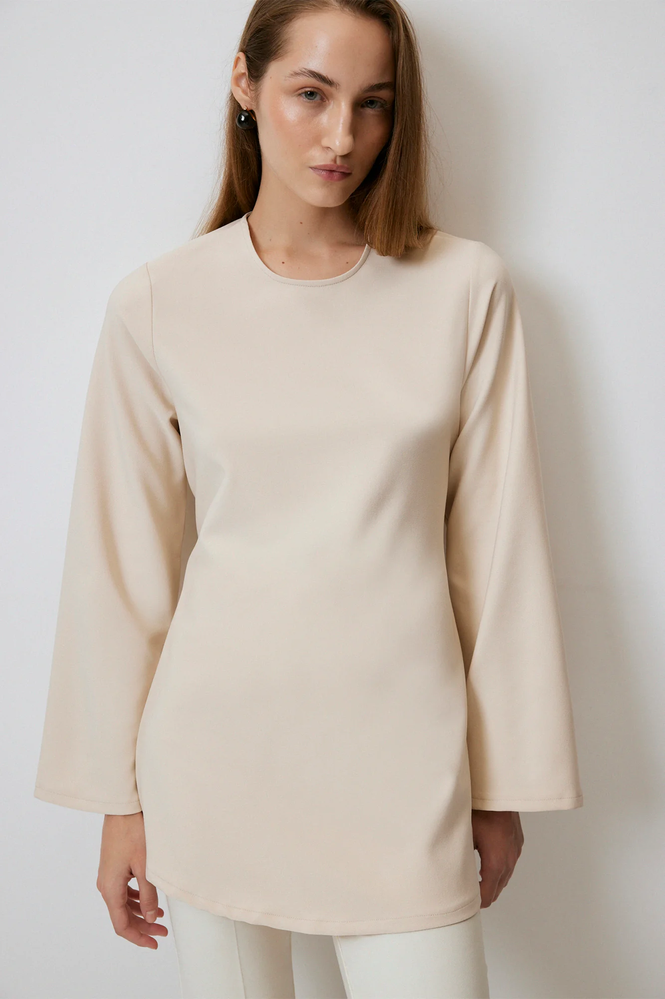 CROSS TIE DETAILED CREPE BLOUSE - Image 3