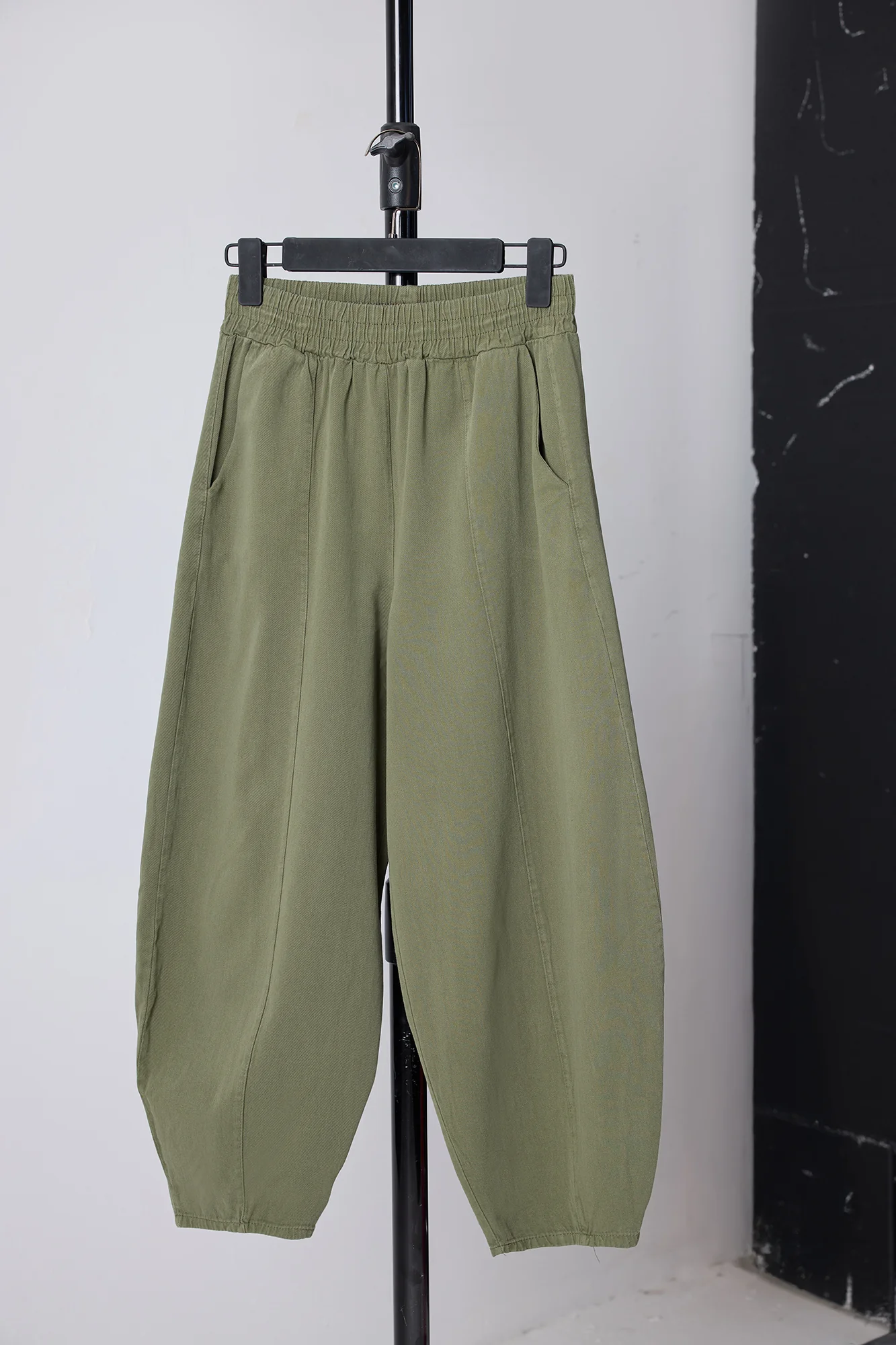 100% COTTON ELASTIC WAIST TROUSERS - Image 2