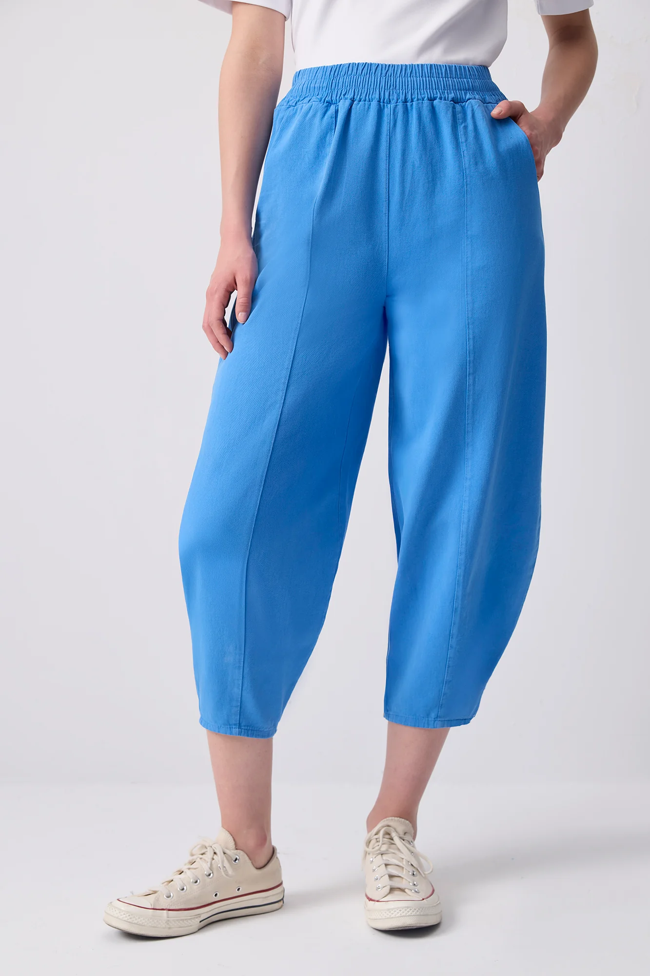 100% COTTON ELASTIC WAIST TROUSERS - Image 2