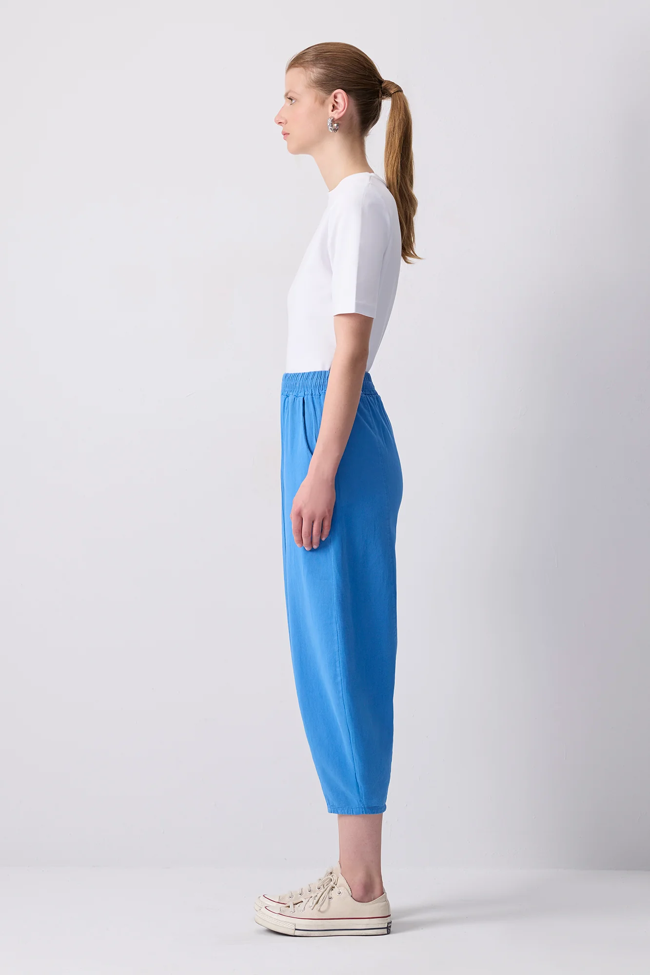 100% COTTON ELASTIC WAIST TROUSERS - Image 3