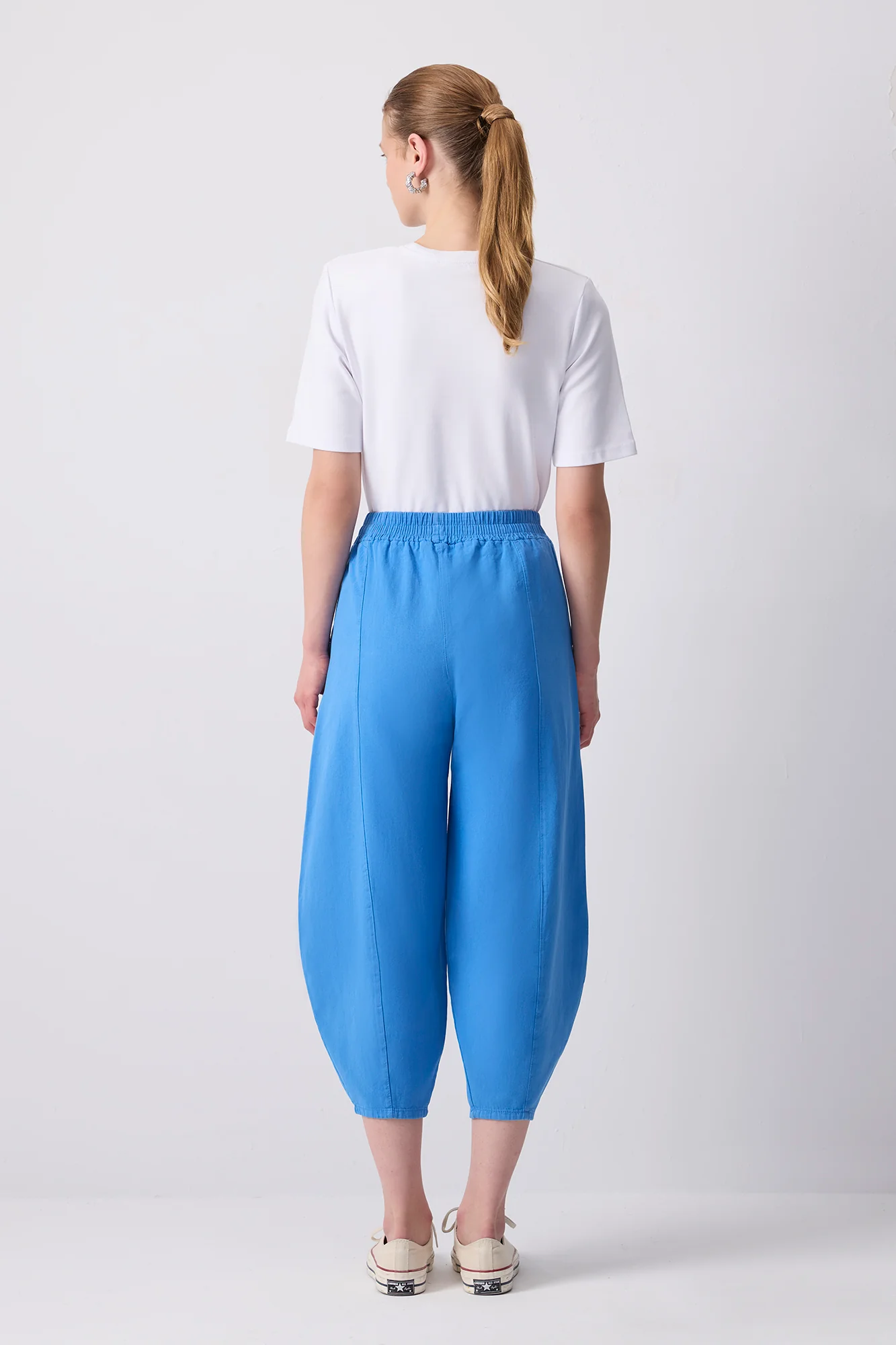 100% COTTON ELASTIC WAIST TROUSERS - Image 4