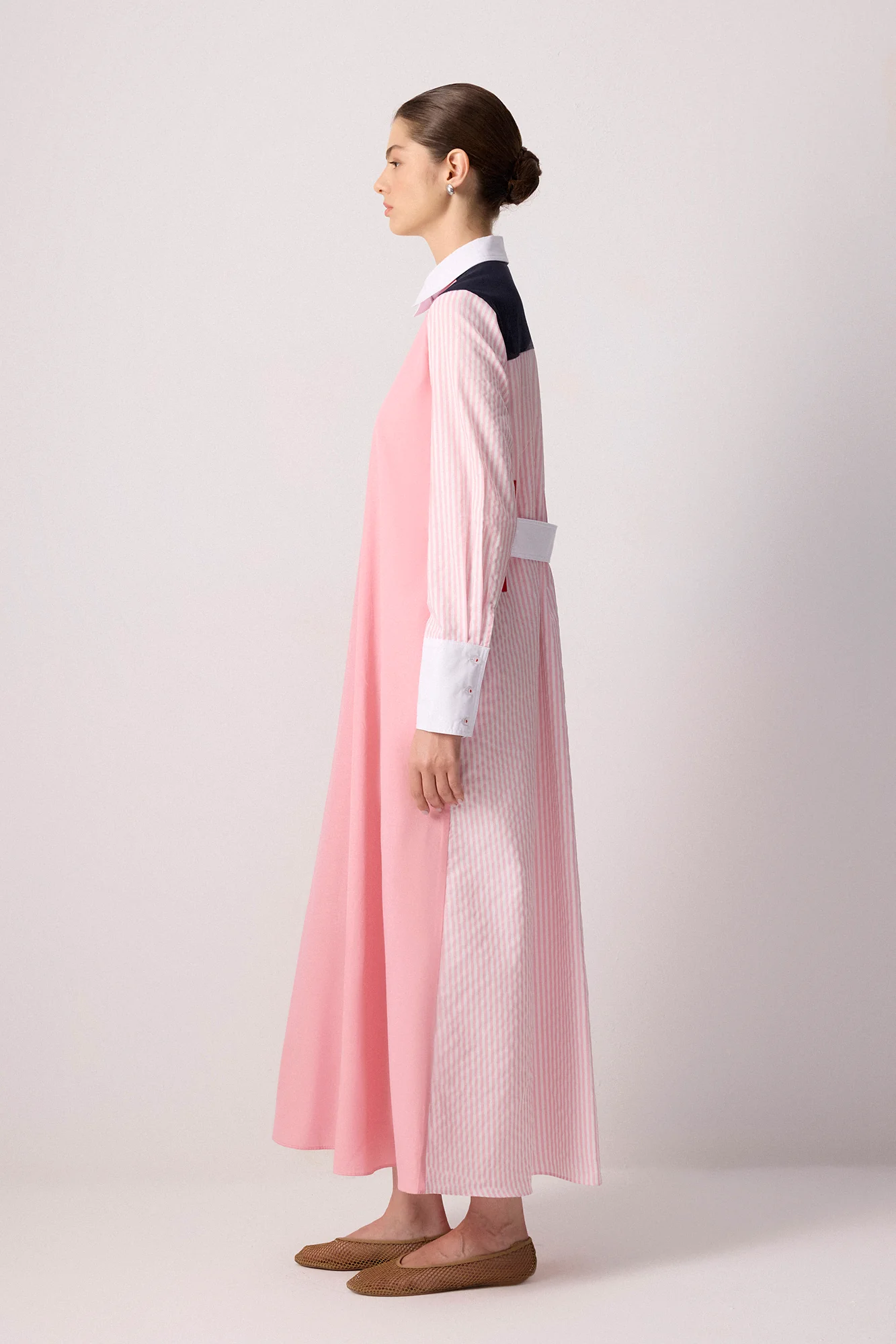 COLOR BLOCK SHIRT DRESS - Image 4