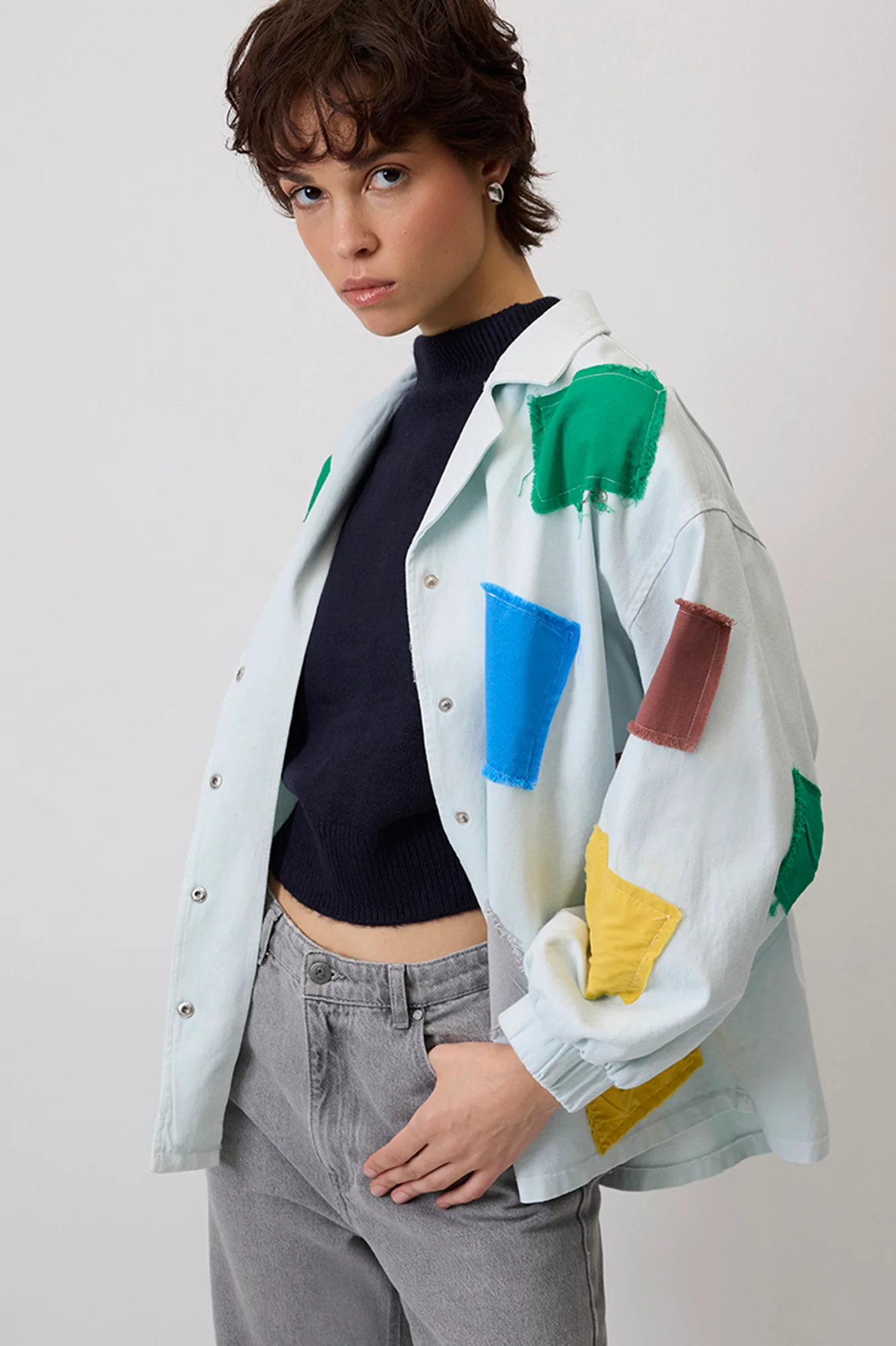 COLORED PATCH GABARDINE JACKET - Image 3