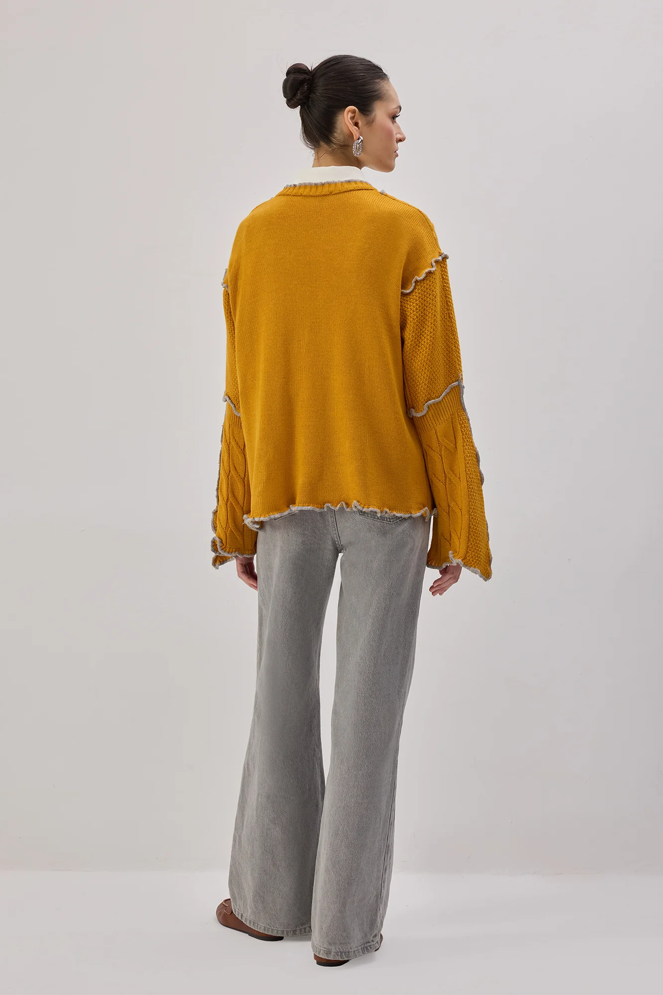 CONTRAST BELTED KNIT CARDIGAN - Image 6